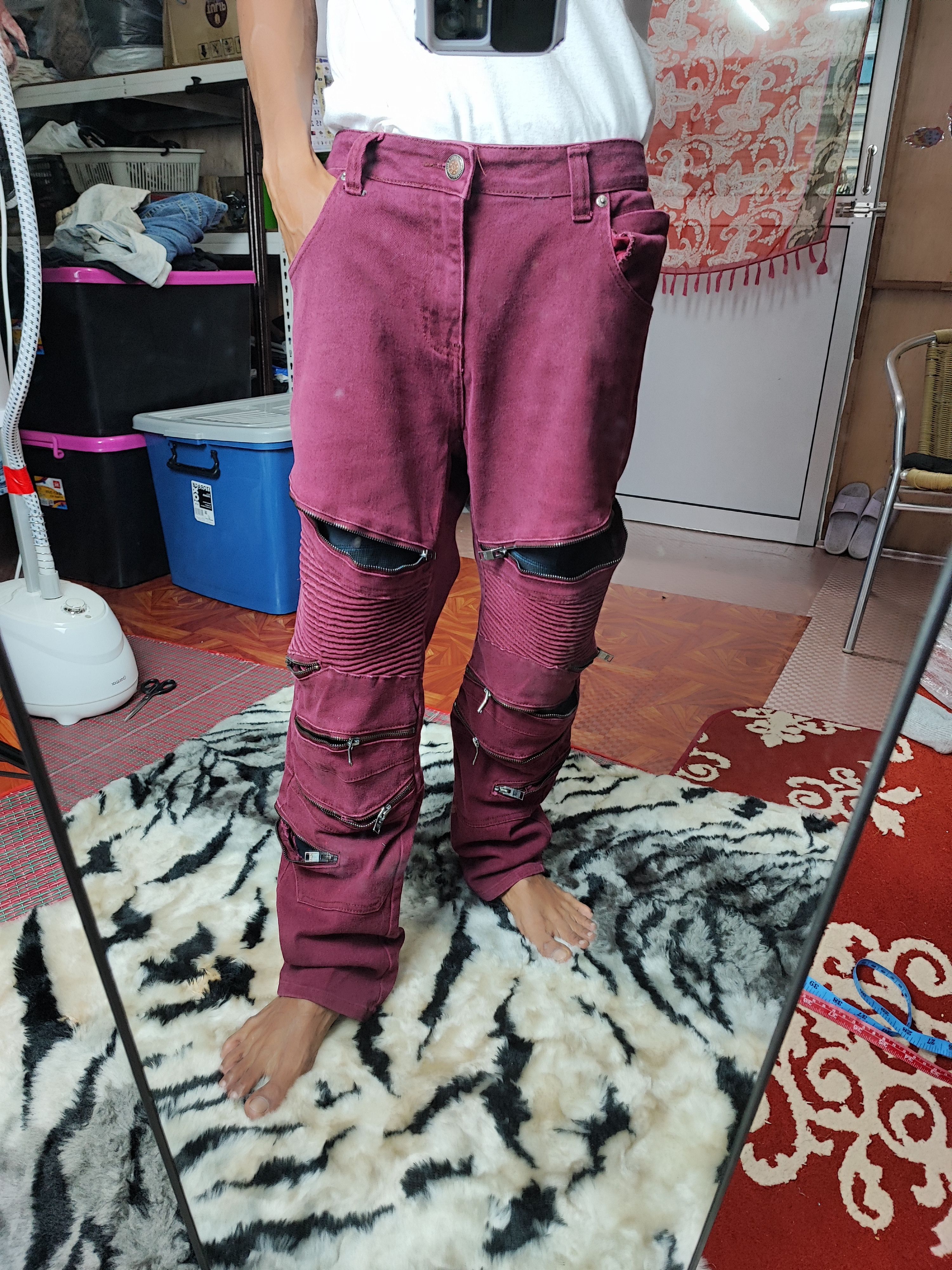 Hysteric Glamour Bondage Punk Grunge Zipper Jeans Size US 37 - 3 Thumbnail