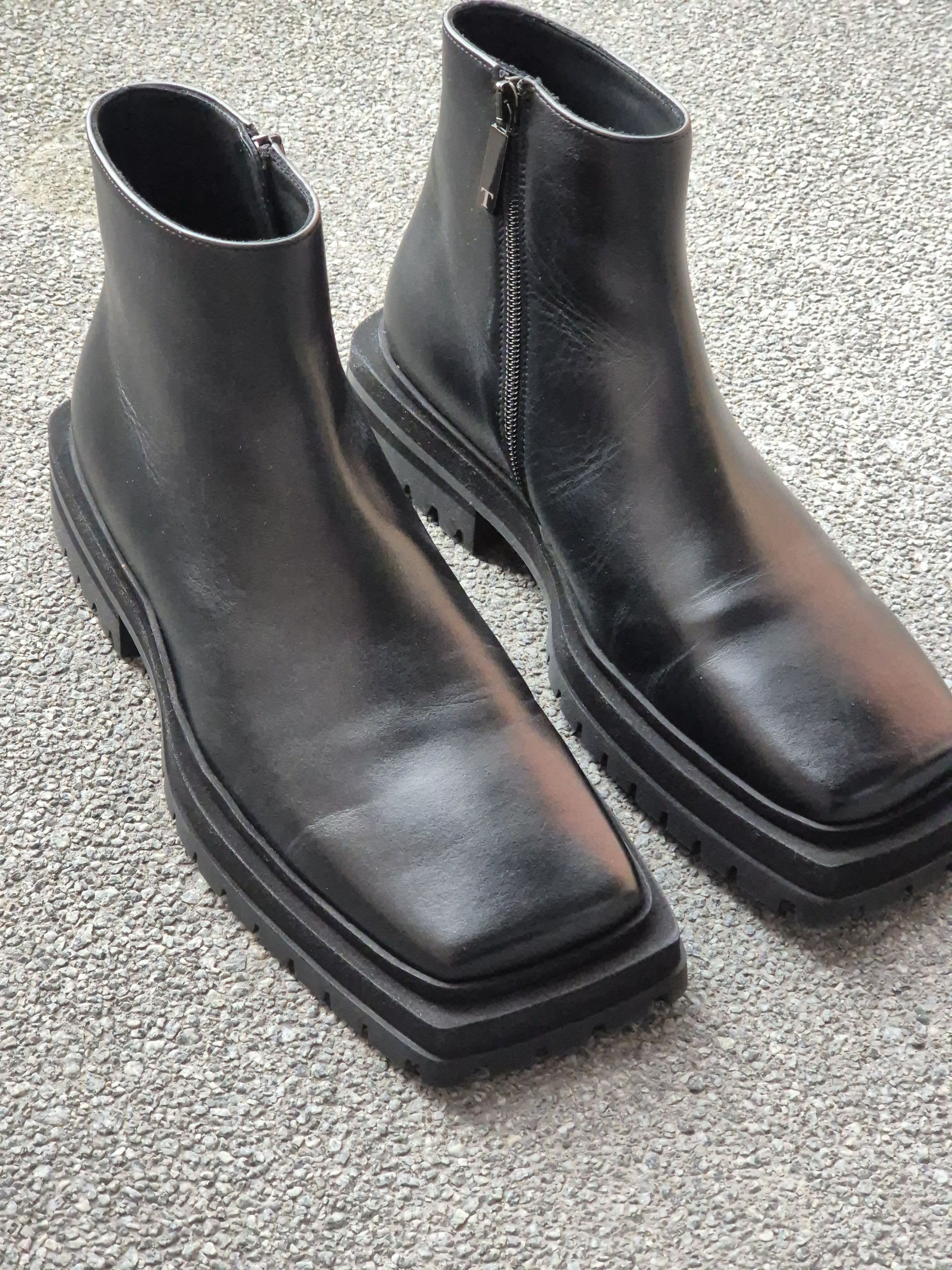 Trussardi GmbH Black Leather Zip Boots Size US 7.5 / EU 40-41 - 1 Thumbnail