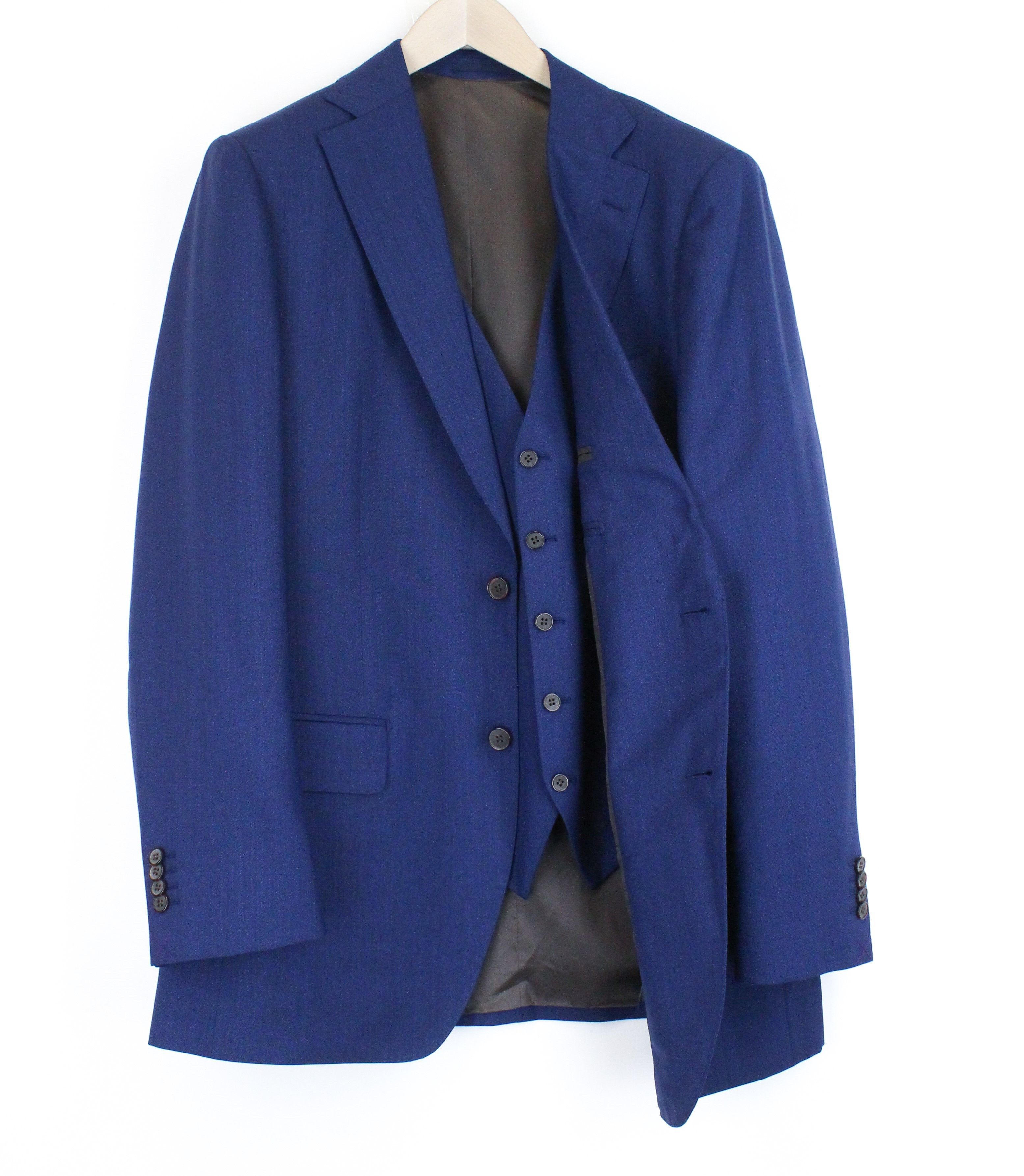 image of Suitsupply Lazio Uk46L Blue Waistcoat Slim Melange Wool Blazer 67516, Men's