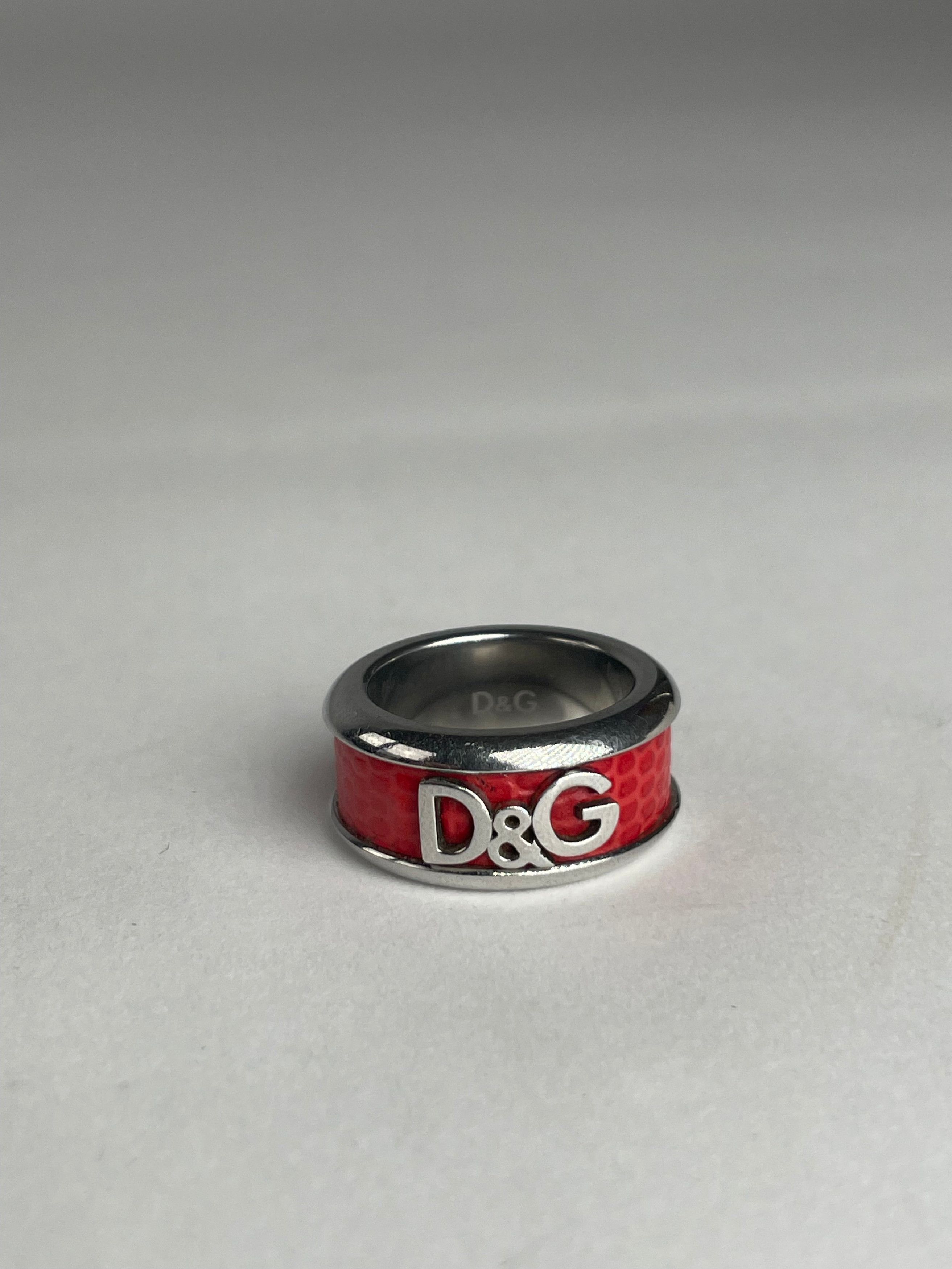 Dolce & Gabbana Vintage Steel Ring Silber/orange unisex Size ONE SIZE - 1 Thumbnail
