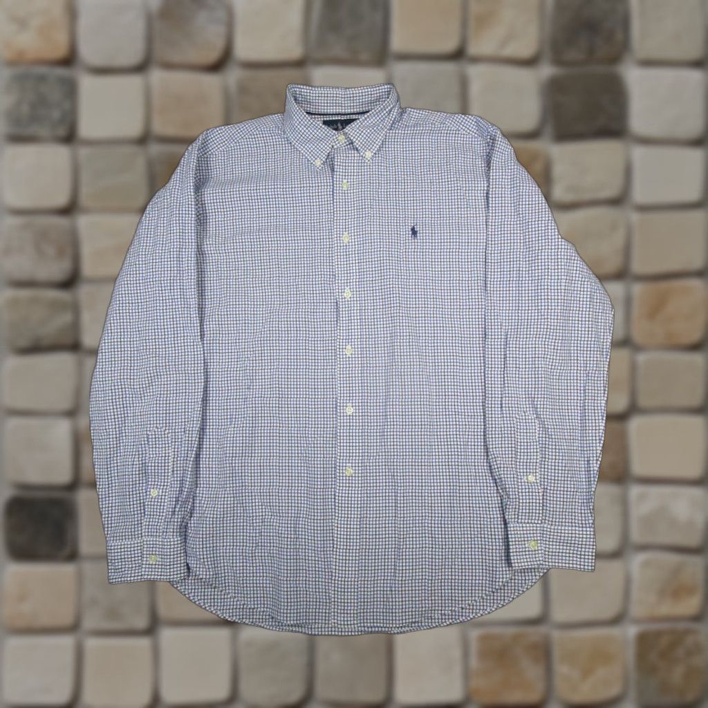 Ralph Lauren Ralph Lauren Shirt Mens XL Blue Cotton Button-Up Oxford Check Size US XL / EU 56 / 4 - 1 Thumbnail