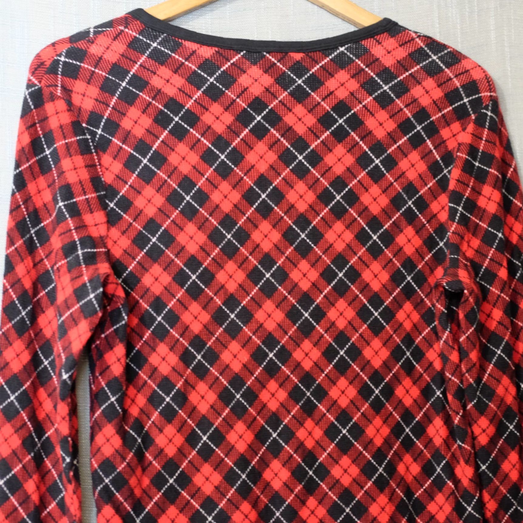 Victoria's Secret Victoria’s Secret Thermal Red/Black Plaid Pajamas Top Stretch Womens M #H99-50 Shirt Size M / US 6-8 / IT 42-44 - 6 Thumbnail