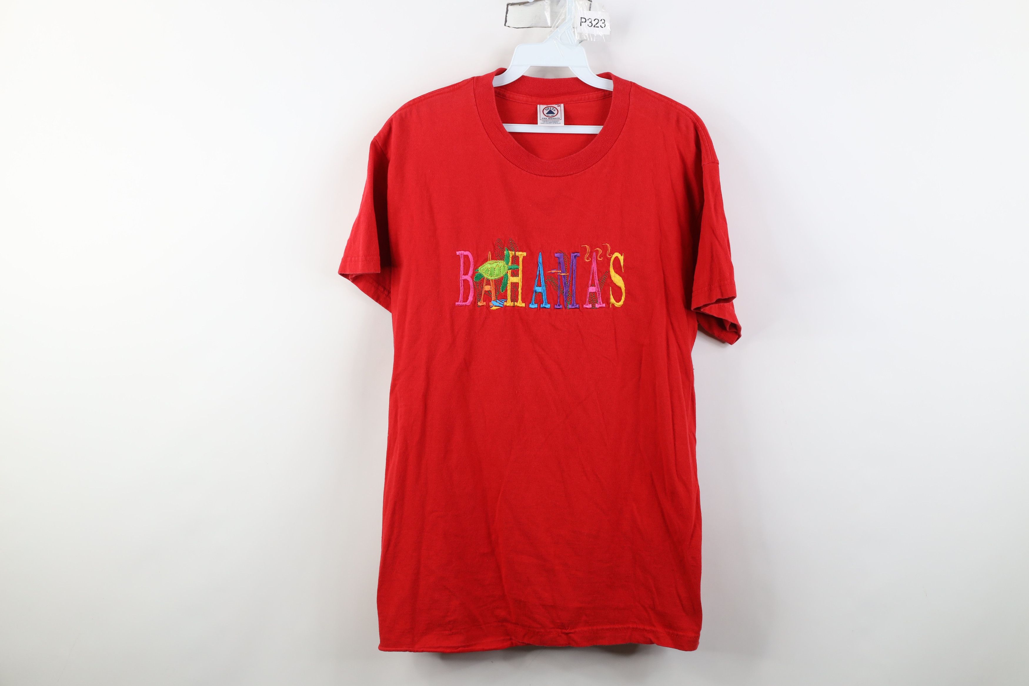 Vintage Vintage 90s Streetwear Bahamas Fish Turtle T-Shirt Red Size M / US 6-8 / IT 42-44 - 1 Thumbnail
