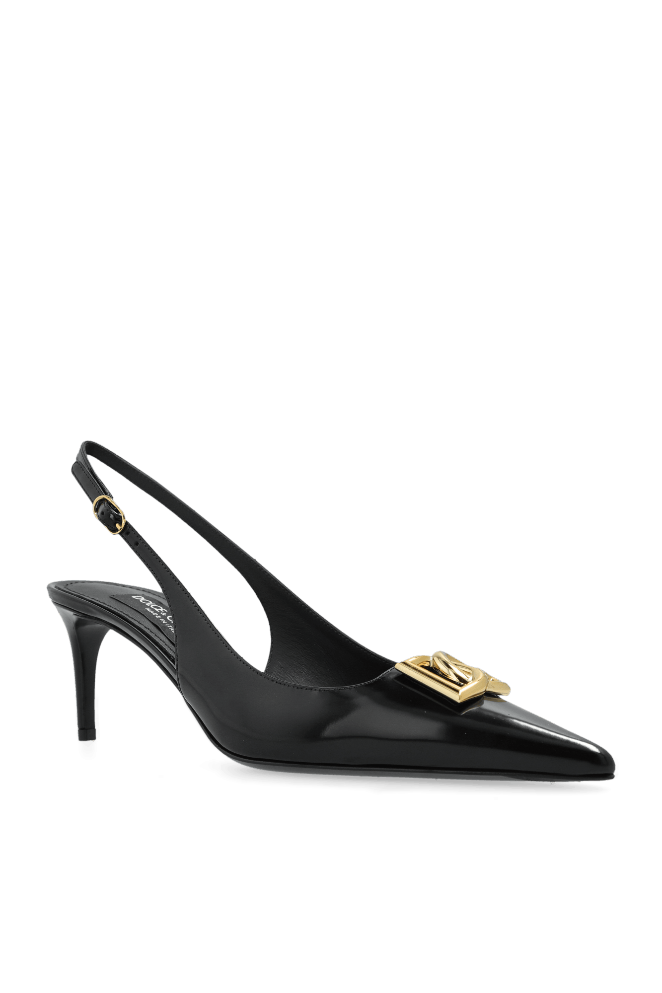Dolce & Gabbana o1s22i1n0225 Glossy Leather Slingback Pumps in Black Size US 10 / IT 40 - 4 Thumbnail