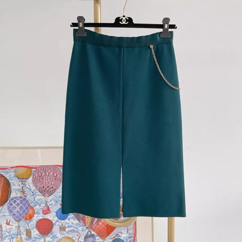 Givenchy Givenchy Green Midi Skirt Size S / US 4 / IT 40 - 1 Thumbnail