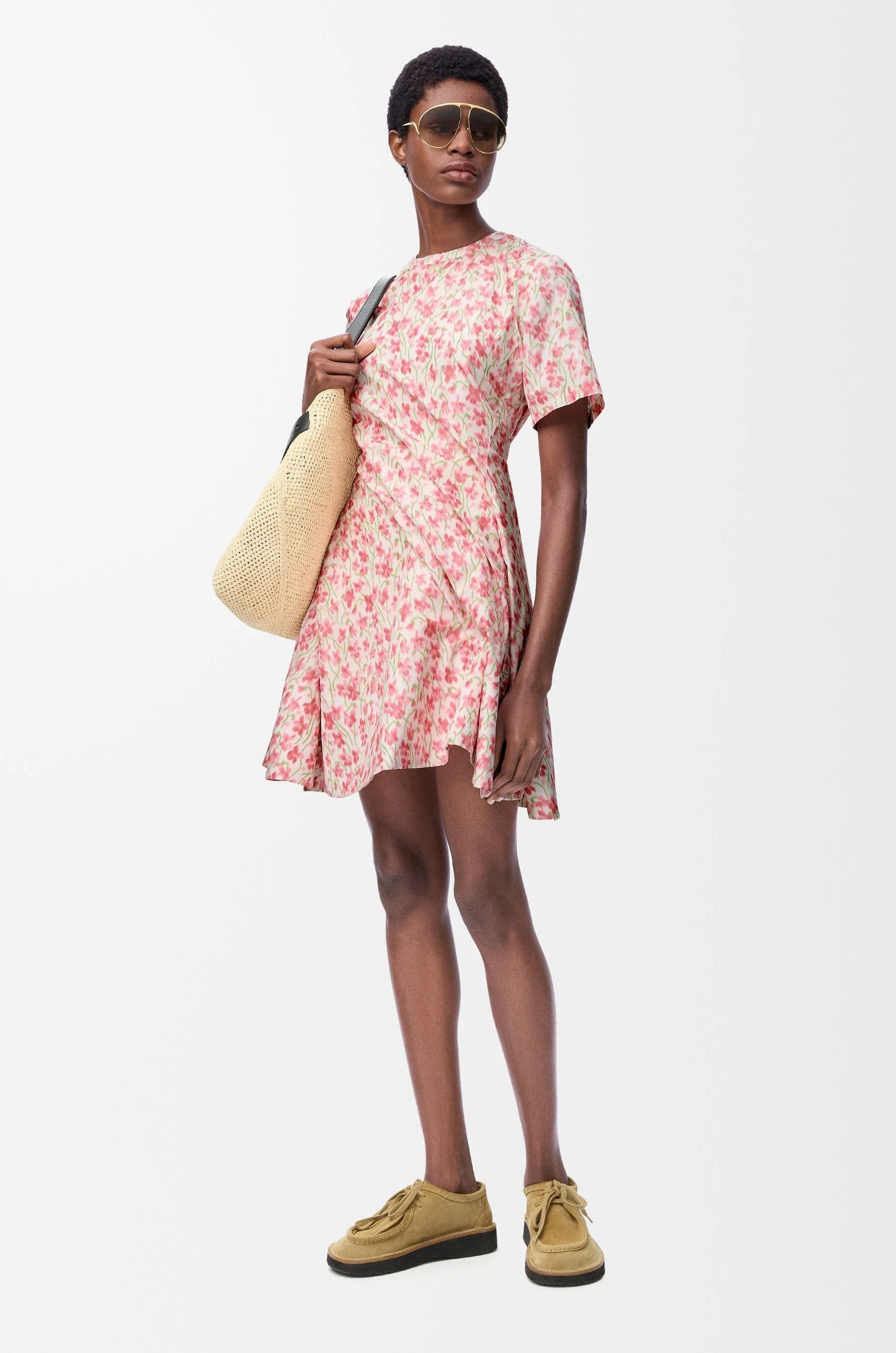 Loewe o1in1g0526 Twisted Dress in Silk Blend Taffeta in Multicolor Size M / US 6-8 / IT 42-44 - 2 Thumbnail