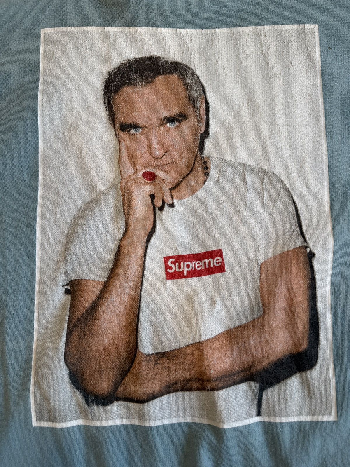 Supreme Supreme Morrissey Photo Tee Slate Blue SS16 – Size Large Size US L / EU 52-54 / 3 - 4 Thumbnail