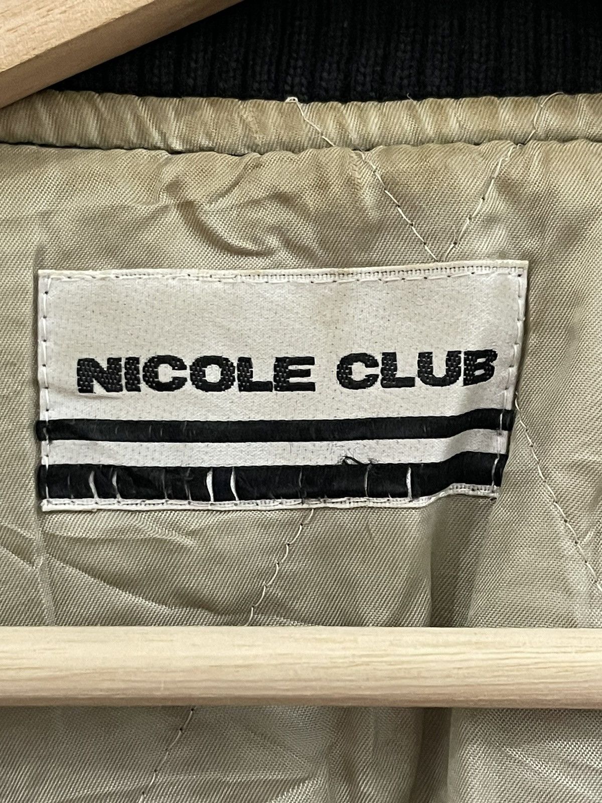 Matsuda × Nicole Club × Vintage Vintage Nicole Club Leather Wool Varsity Jacket Size US L / EU 52-54 / 3 - 6 Thumbnail