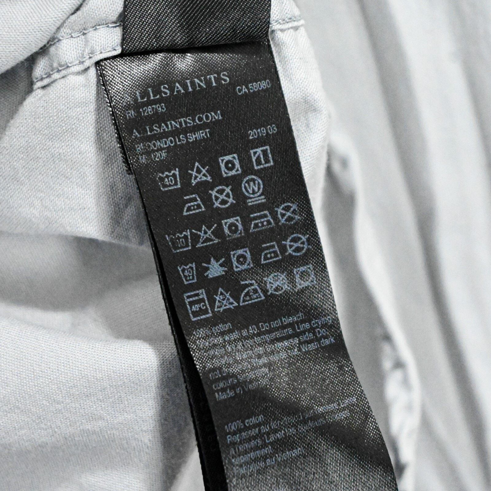 Allsaints ALL SAINTS Button Down Redondo LS Shirt Grey Cotton Rumskull Size US XS / EU 42 / 0 - 7 Thumbnail