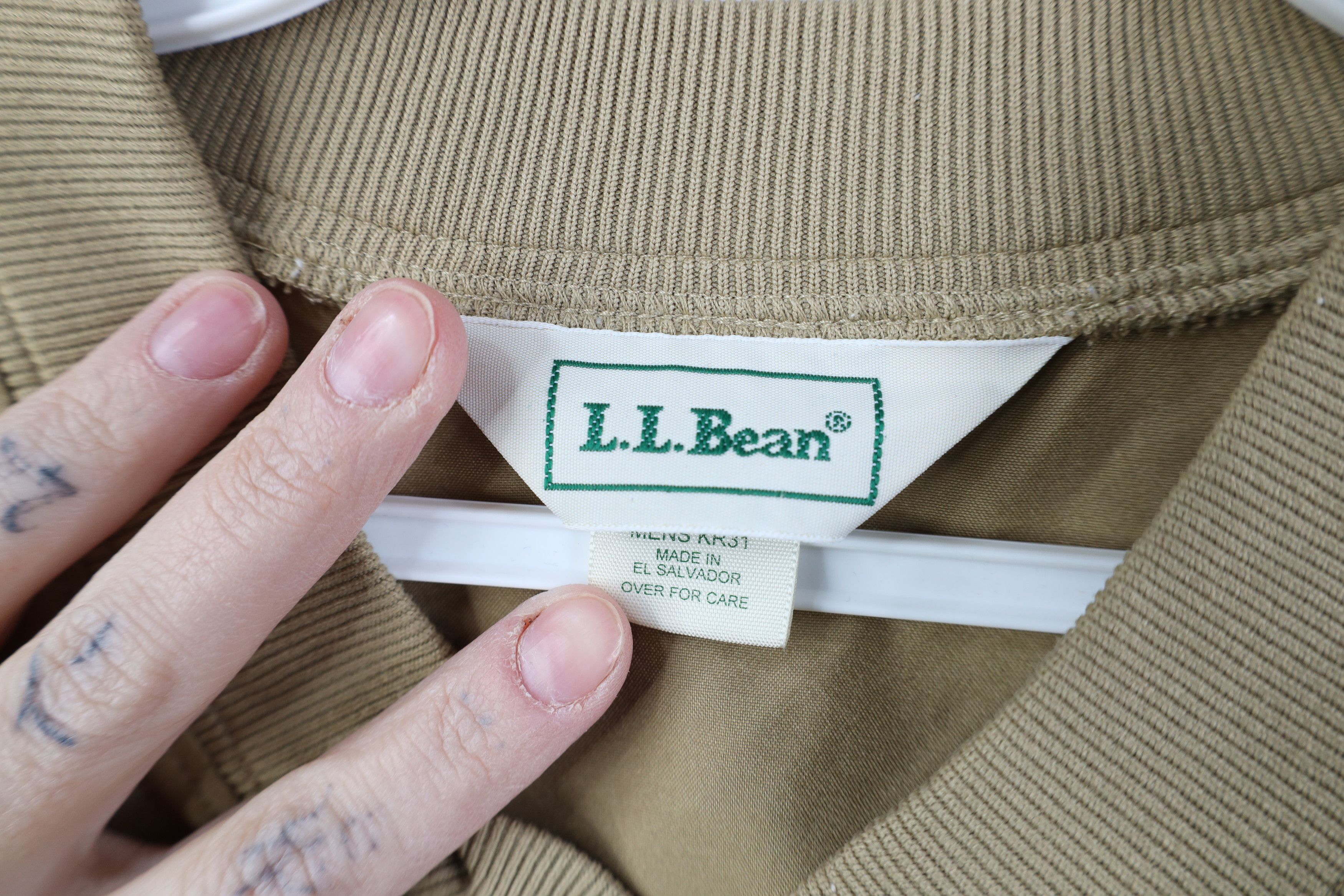 L.L. Bean Vintage 90s LL Bean V-Neck Pullover Windbreaker Jacket Beige Size US L / EU 52-54 / 3 - 5 Thumbnail