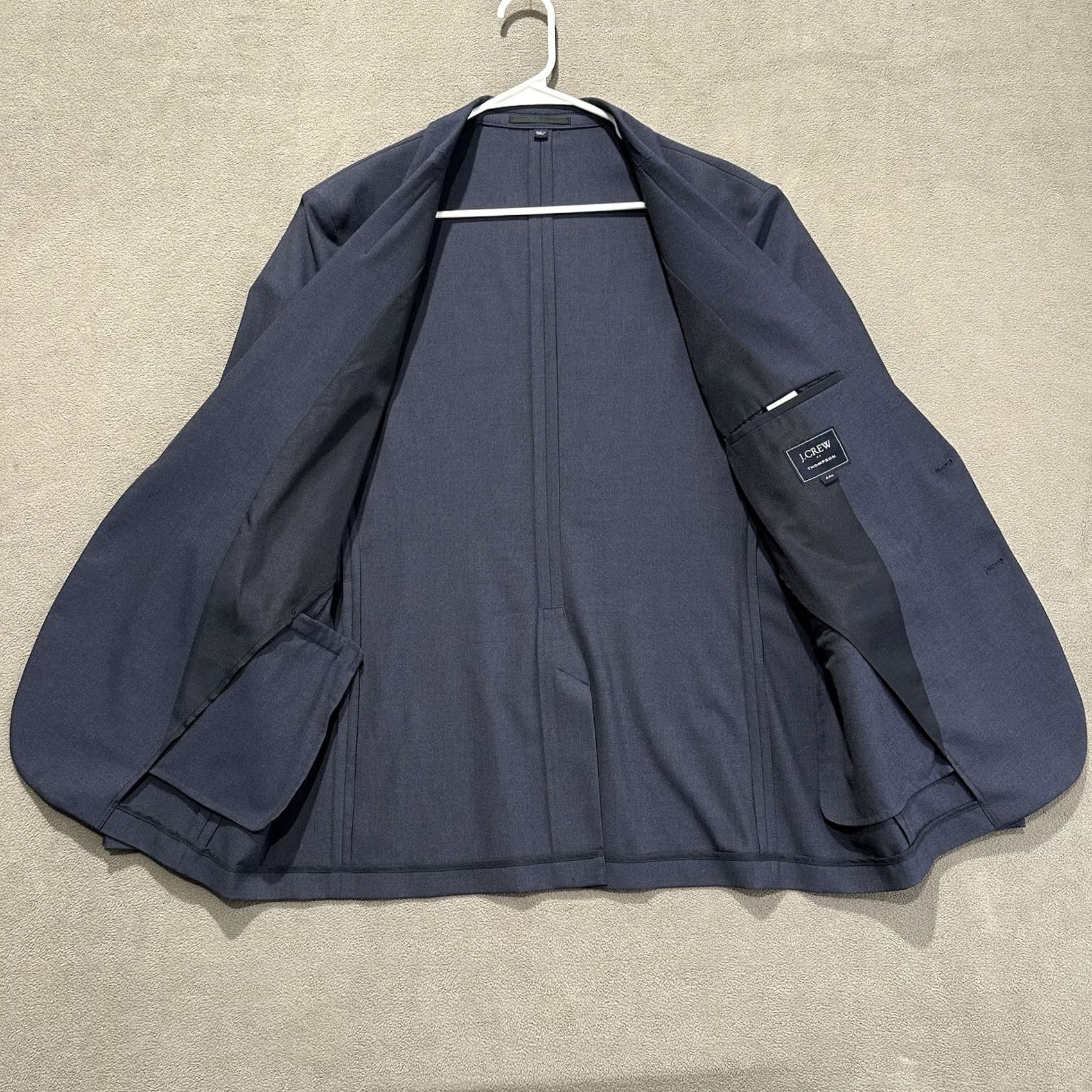 J.Crew J.CREW Thompson Navy Blue Blazer Shirt Jacket 44R Regular Fit Notch Lapel Single-Breasted Two-Button Adult Men Navy Blue Vintage: No Size 44R - 3 Thumbnail
