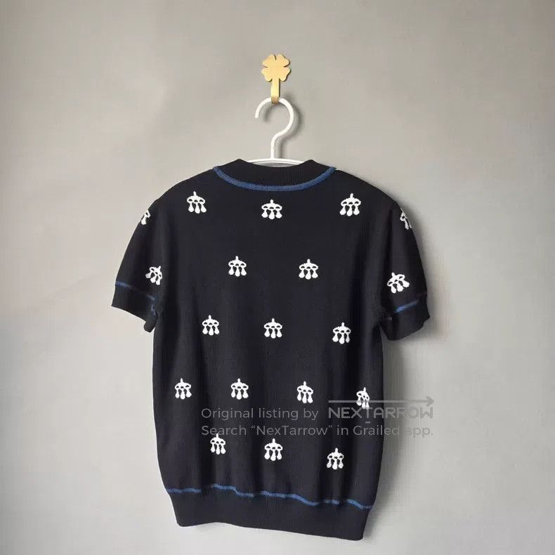 Hermes Hermes Toy Lock Ring Embroidered Wool Knit Short Sleeve Size XXS / US 00 / IT 34 - 2 Thumbnail