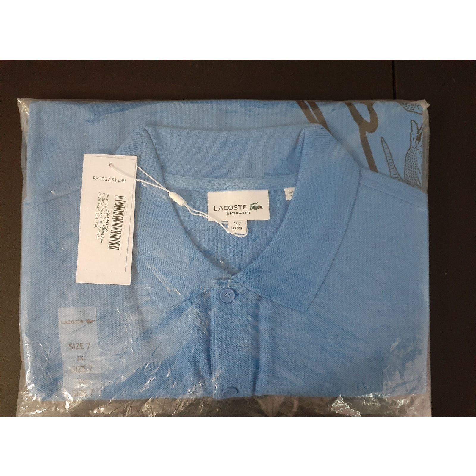 Lacoste Lacoste Short Sleeve Graphic Signature On Side Polo Blue 2XL Size US XXL / EU 58 / 5 - 2 Thumbnail