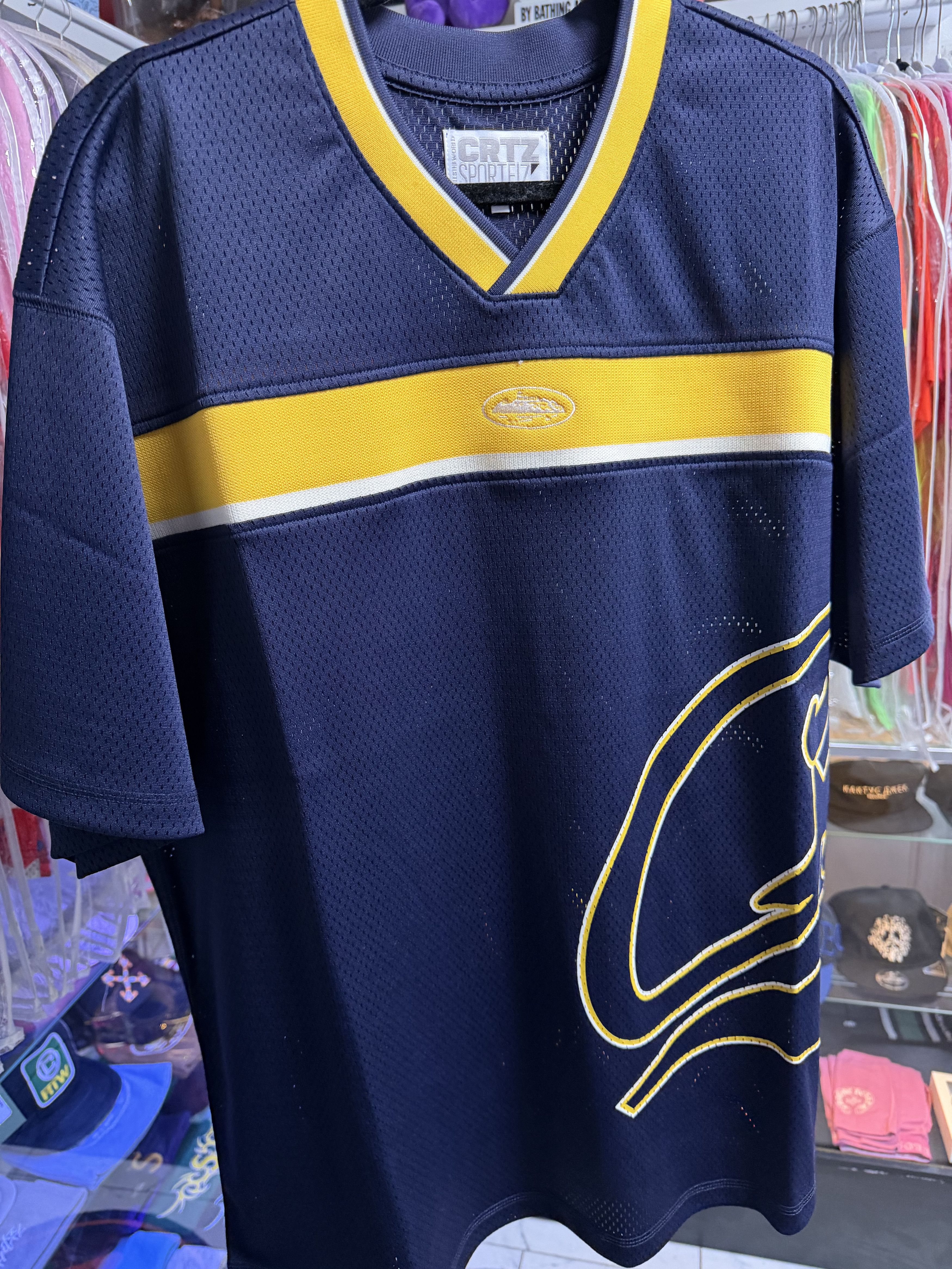 Corteiz CORTEIZ RTW NARNIA JERSEY - BLUE / CREAM | Grailed