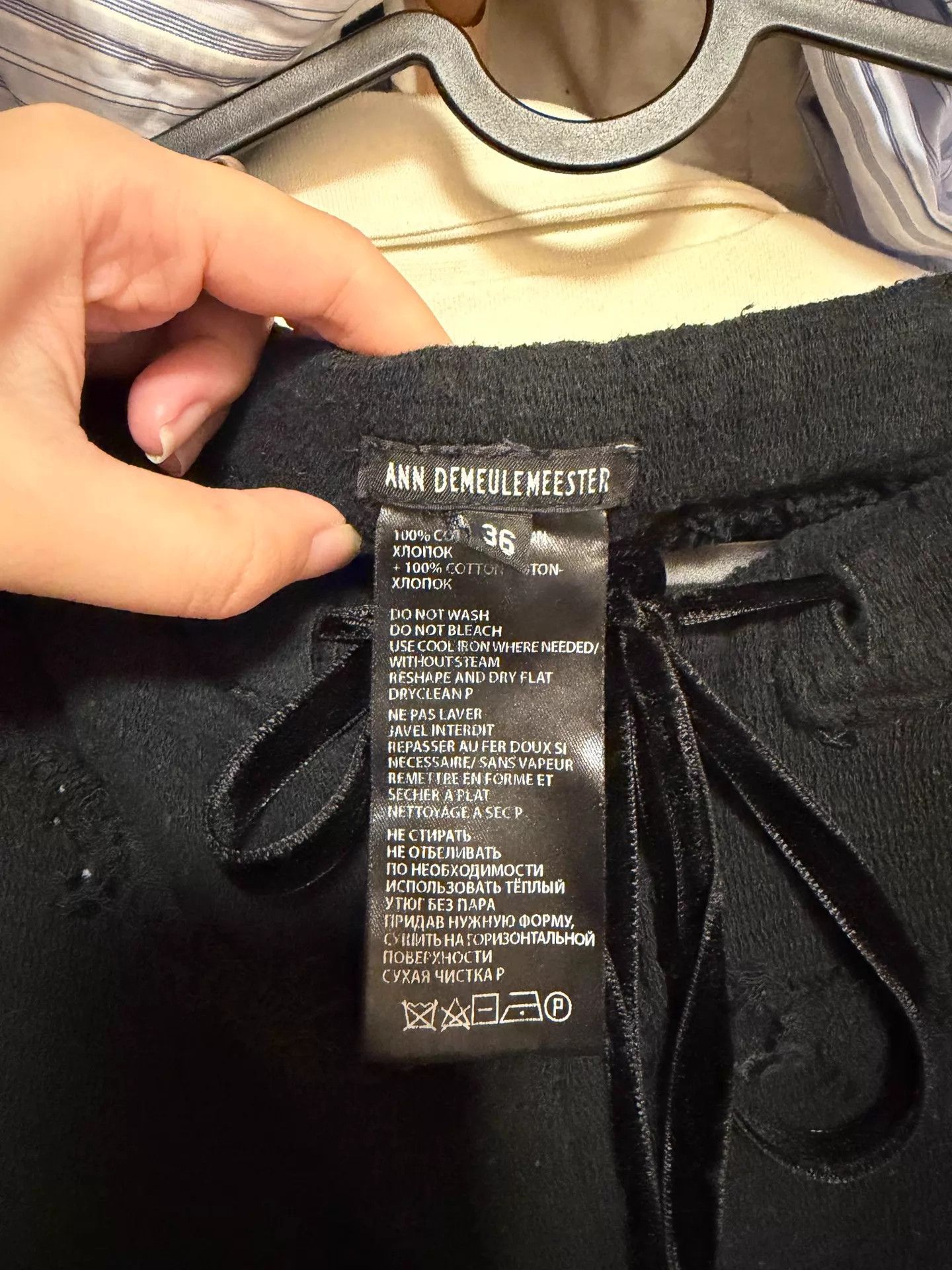Ann Demeulemeester Ann Demeulemeester Wmn Dark Wool Trousers 36 Lace Cuffs Size 25" / US 0 / IT 36 - 2 Thumbnail