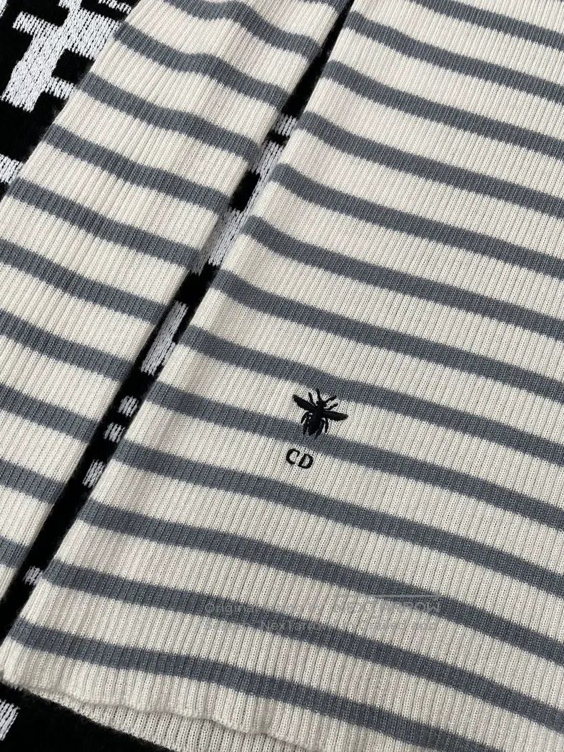 Dior Dior Greyish-white little bee logo striped long sleeves Size S / US 4 / IT 40 - 2 Thumbnail