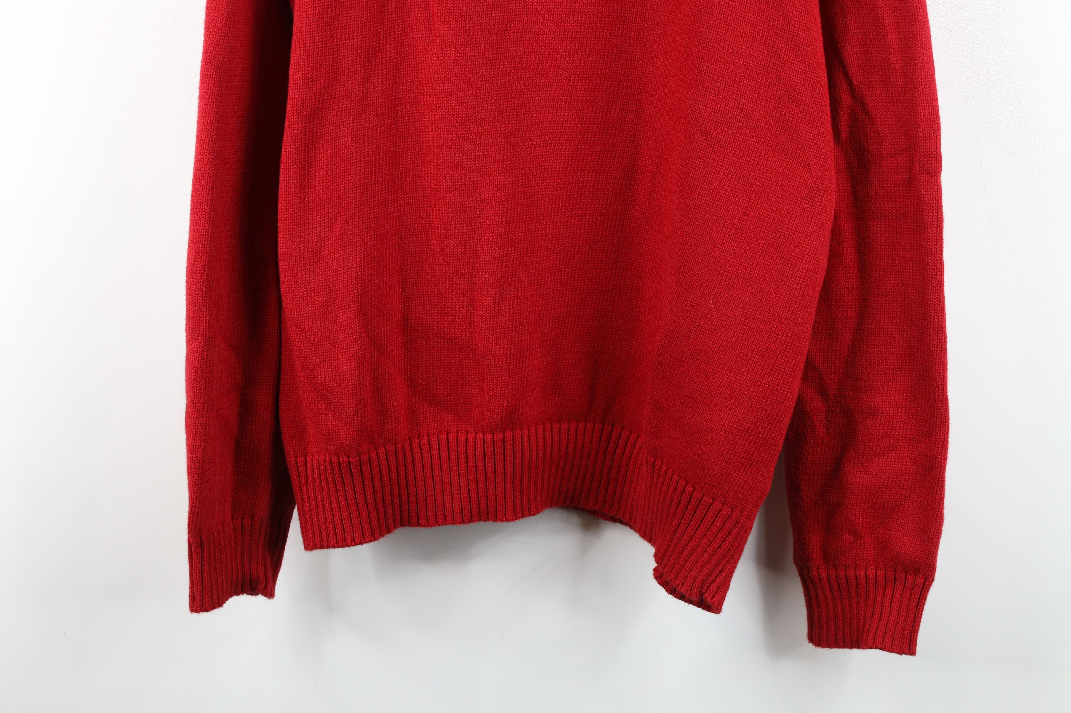 Ralph Lauren Vintage 90s Ralph Lauren Ribbed Knit Half Zip Sweater Red Size US XL / EU 56 / 4 - 3 Thumbnail