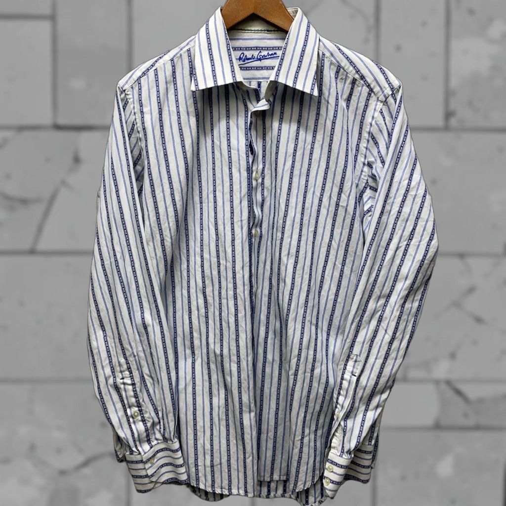 Robert Graham Robert Graham Shirt Mens Size L Striped Cotton Long Sleeve Button-Down Multicolor Size 42R - 1 Thumbnail