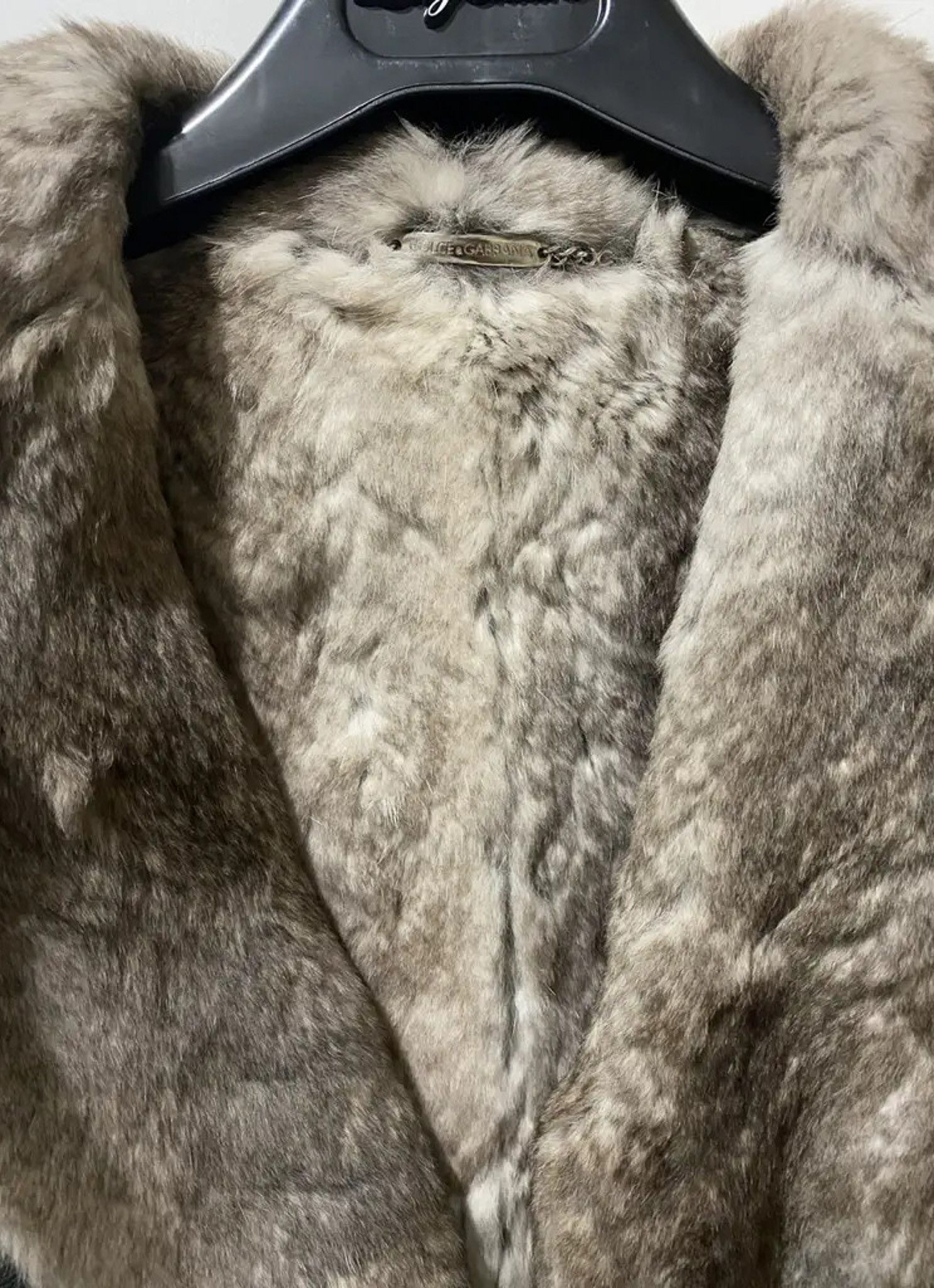 Dolce & Gabbana RABBIT FUR LEATHER LONG COAT Size XS / US 0-2 / IT 36-38 - 3 Thumbnail