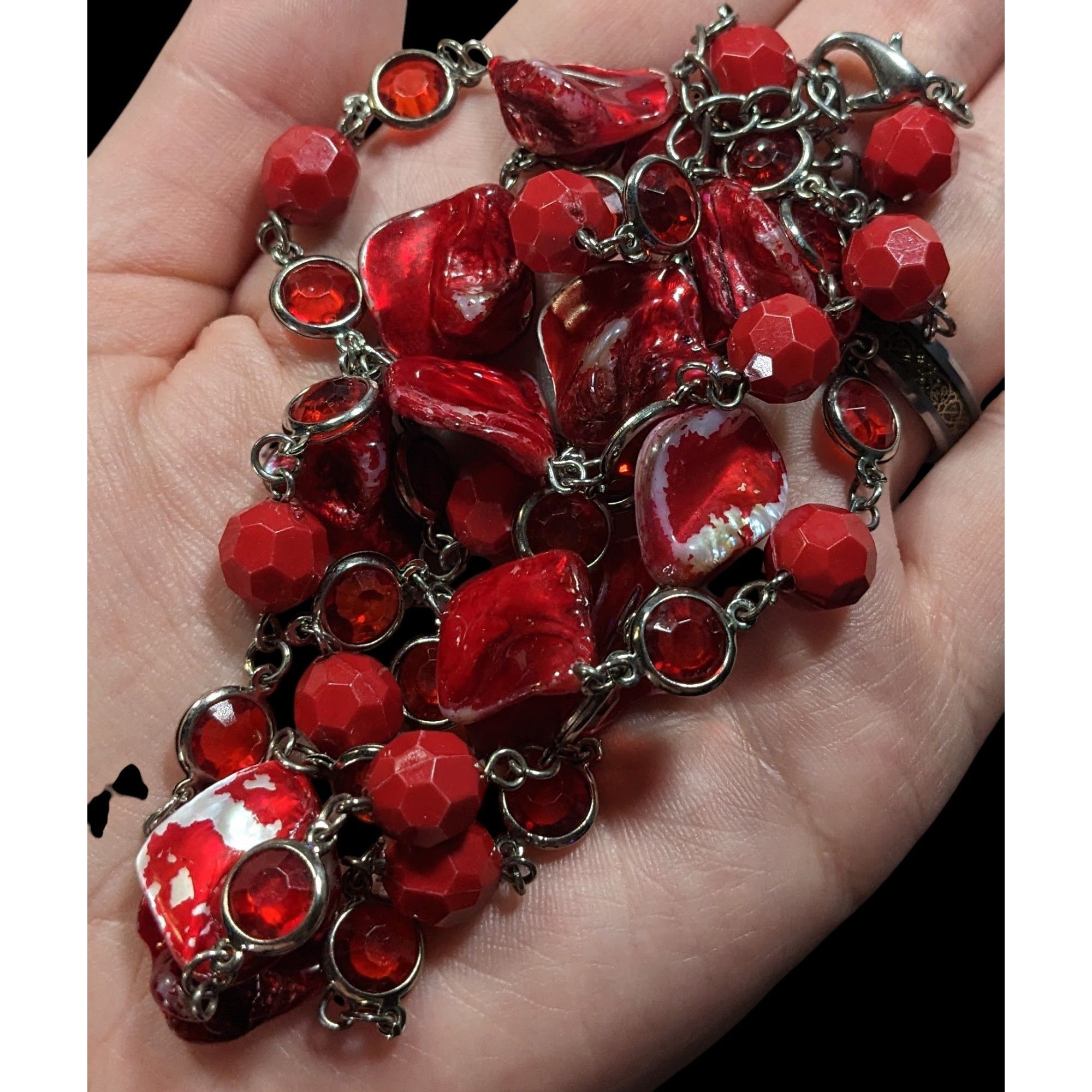 Other Mermaidcore Beachy Red Shell And Gem Beaded Necklace Size ONE SIZE - 4 Thumbnail