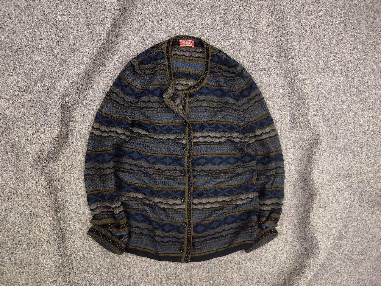 Japanese Brand Oleana Ytre Arna Norway Dark Wool Art Button Knit Cardigan Size S / US 4 / IT 40 - 1 Thumbnail