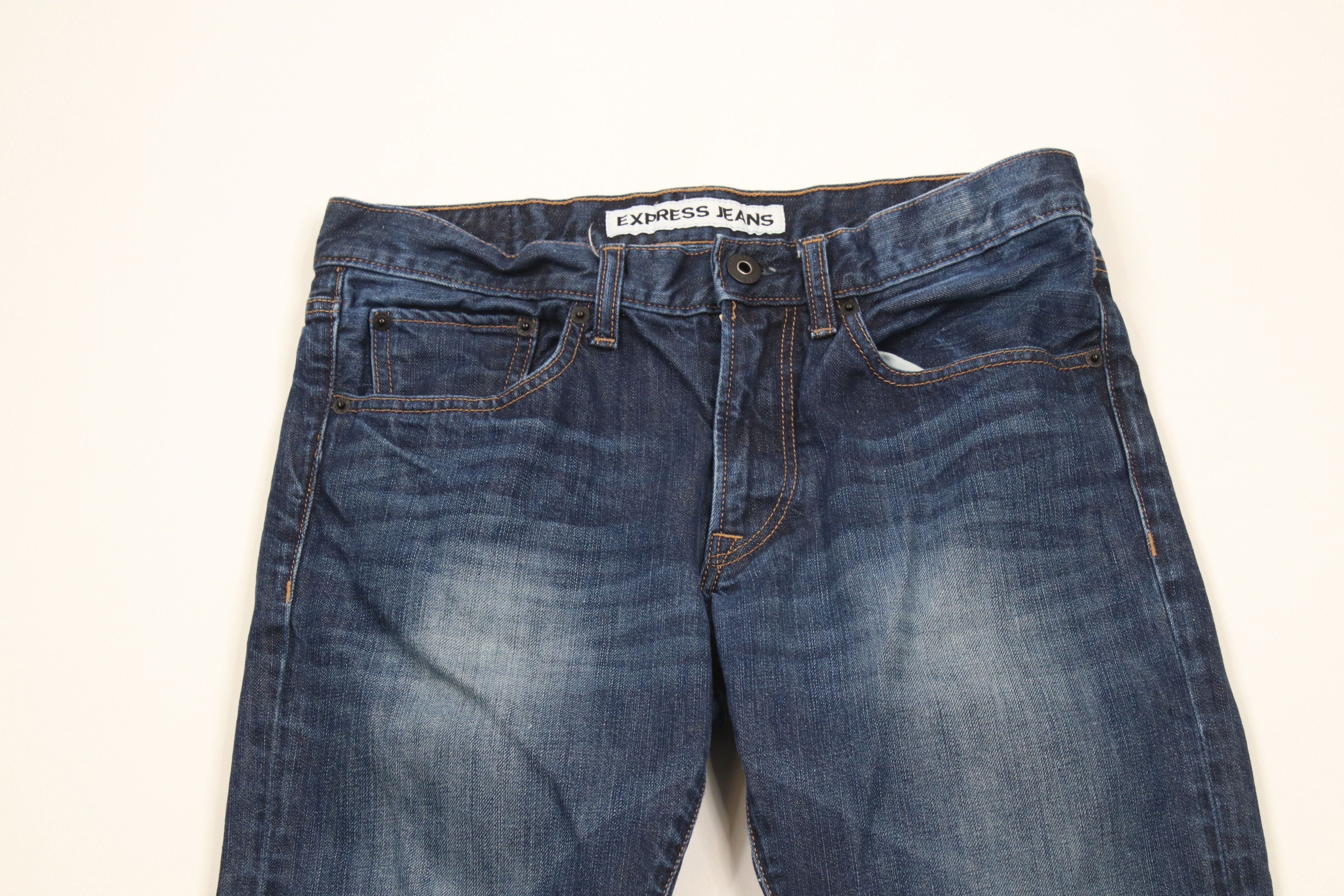 Express × Vintage Express Slim Fit Rocco Boot Cut Denim Jeans Blue Cotton Size US 30 / EU 46 - 2 Thumbnail