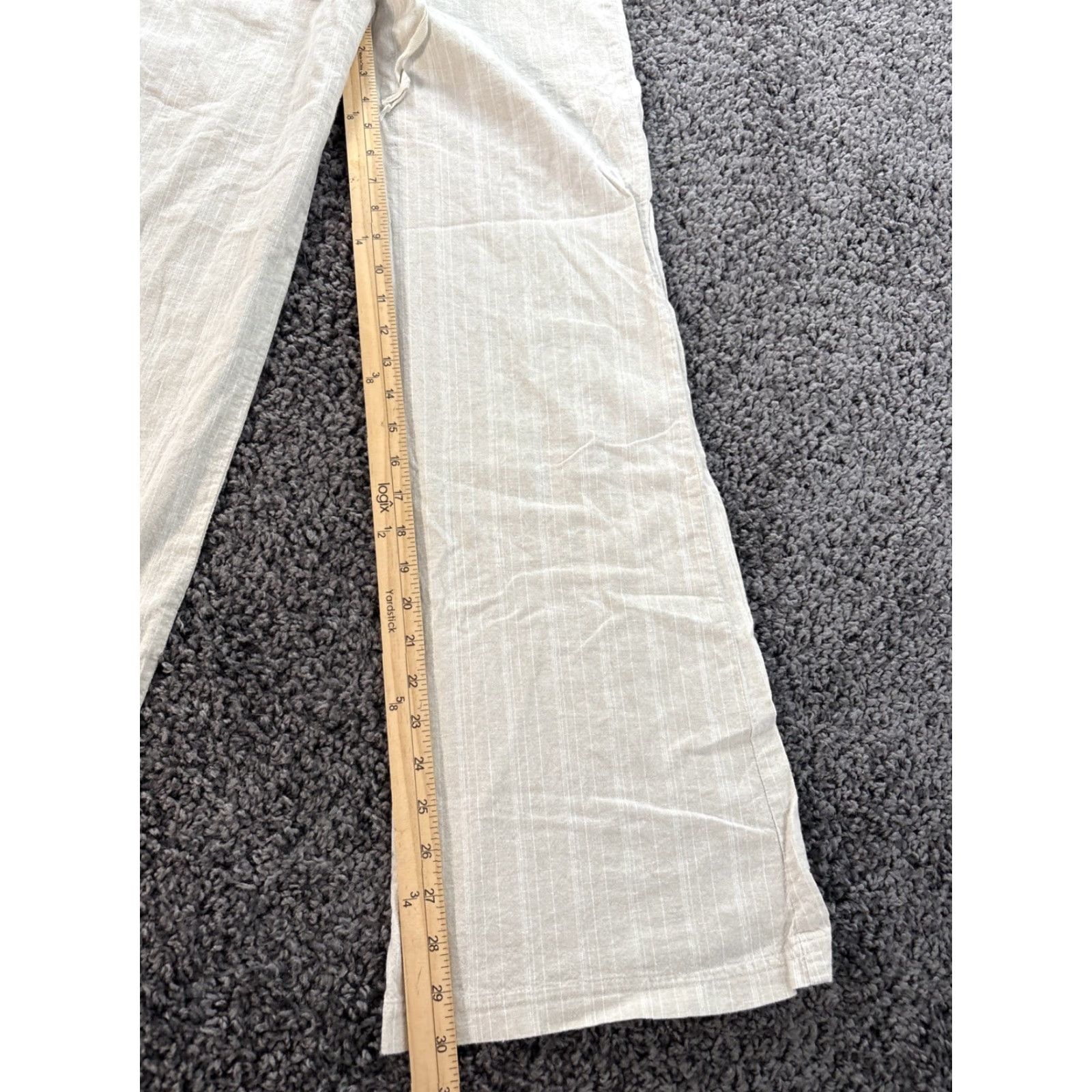 Vintage VINTAGE Wet-seal Pants Womens Small S Linen Bootcut Ivory Striped 90s Flair Boot 30x30, Pants Womens, 90s, Bootcut, Linen, Ivory, S Size 28" / US 6 / IT 42 - 2 Thumbnail