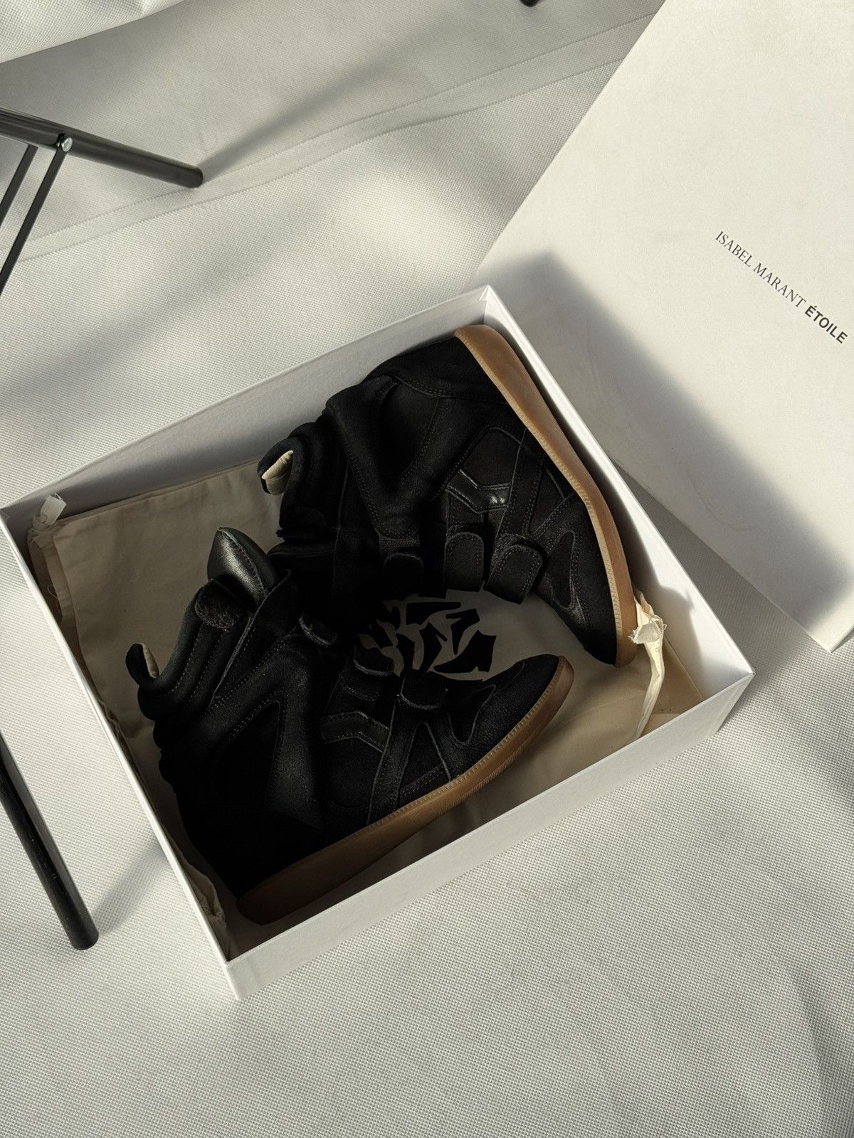 Isabel Marant Isabel Marant Bekett sneakers shoes Washed Black Suede Wedge Size US 6 / IT 36 - 5 Thumbnail