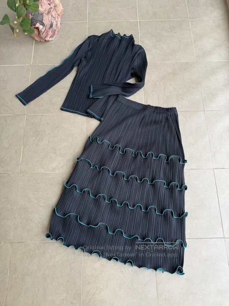 Issey Miyake Issey Miyake Lace Ruffle Tiered Skirt Set Size M / US 6-8 / IT 42-44 - 5 Thumbnail