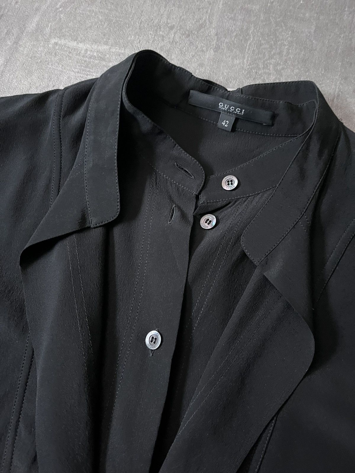 Gucci Gucci double collar silk shirt women black Size M / US 6-8 / IT 42-44 - 6 Thumbnail