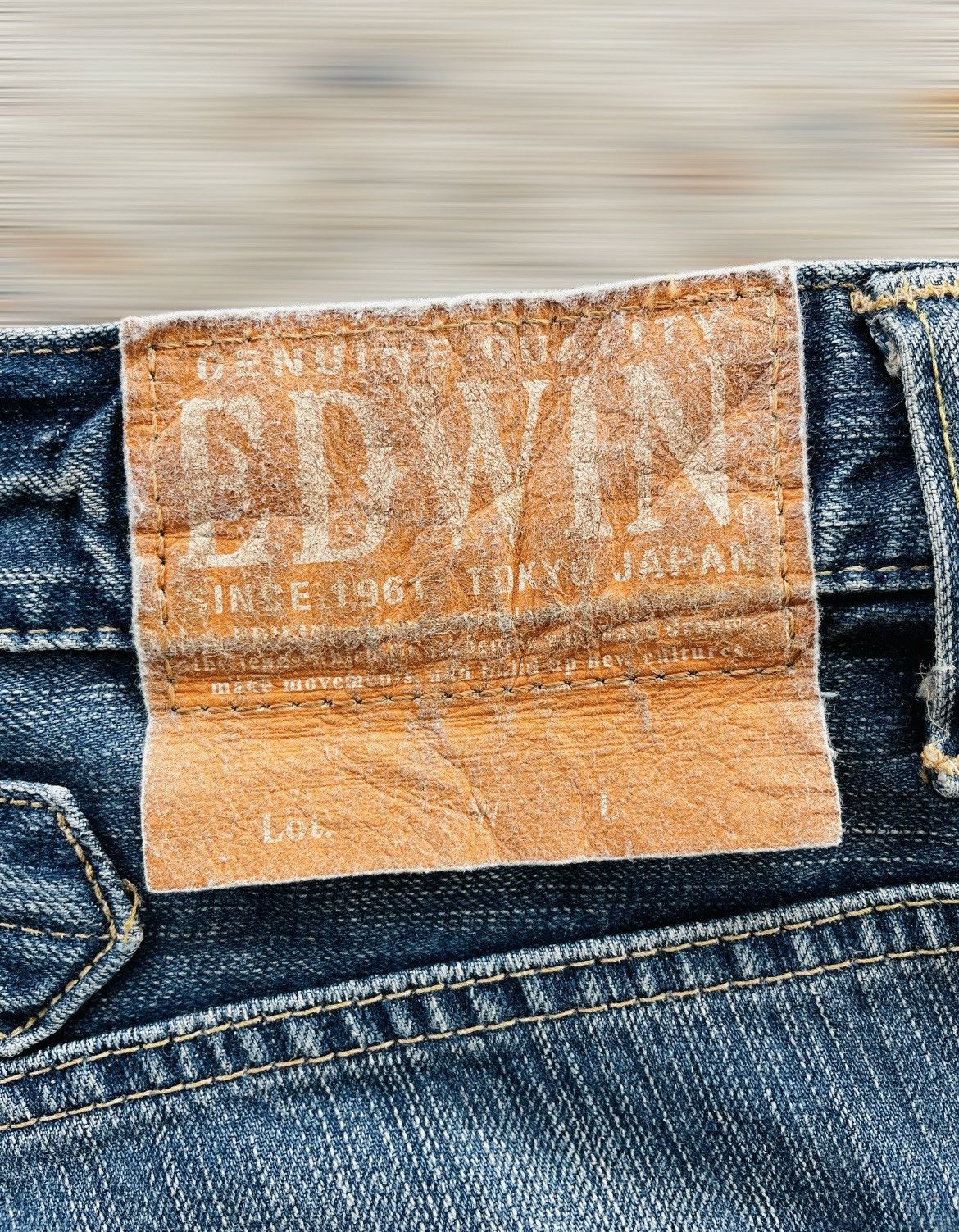 Edwin × Japanese Brand EDWIN WIDE SHORT BUCKLE BACK JEANS Size US 32 / EU 48 - 7 Thumbnail