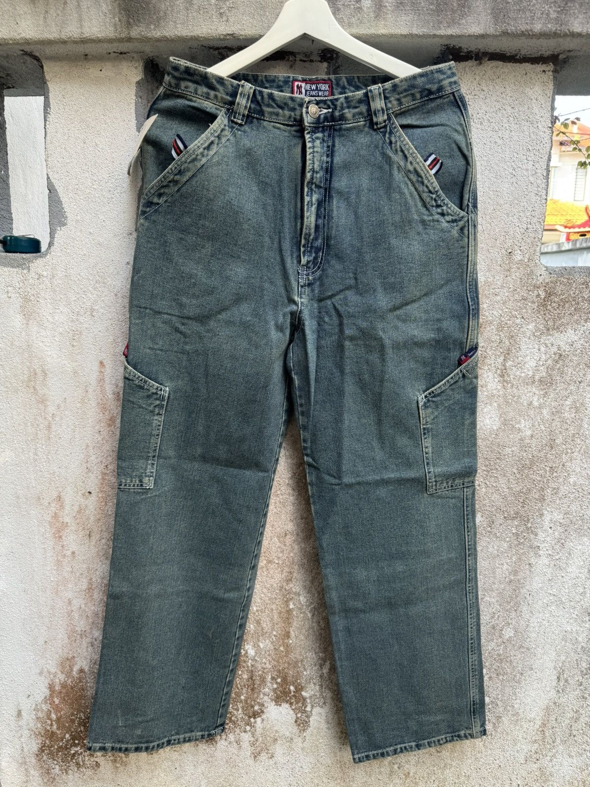 MLB × New York Yankees × Vintage Vintage 90s MLB Baggy HipHop pants Flare BOSS01 Size US 32 / EU 48 - 2 Thumbnail
