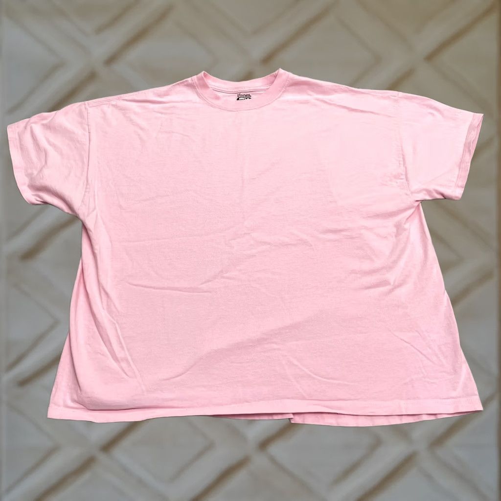 Hanes Hanes Beef-T Basic T-Shirt Mens 2XL Pink Crew Neck Short Sleeve Essential Tee Shirt Mens Regular Cotton Knit Logo Vintage: No Size US XXL / EU 58 / 5 - 1 Thumbnail