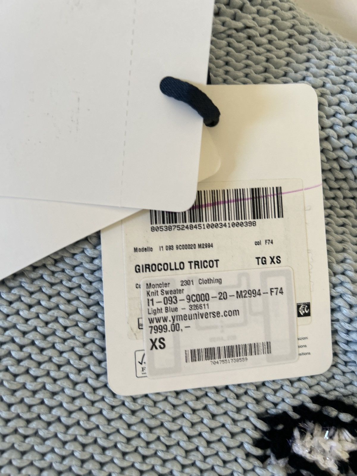 Moncler Moncler Peanuts Snoopy Tricot Knit Sweater Light blue Size US XS / EU 42 / 0 - 6 Thumbnail