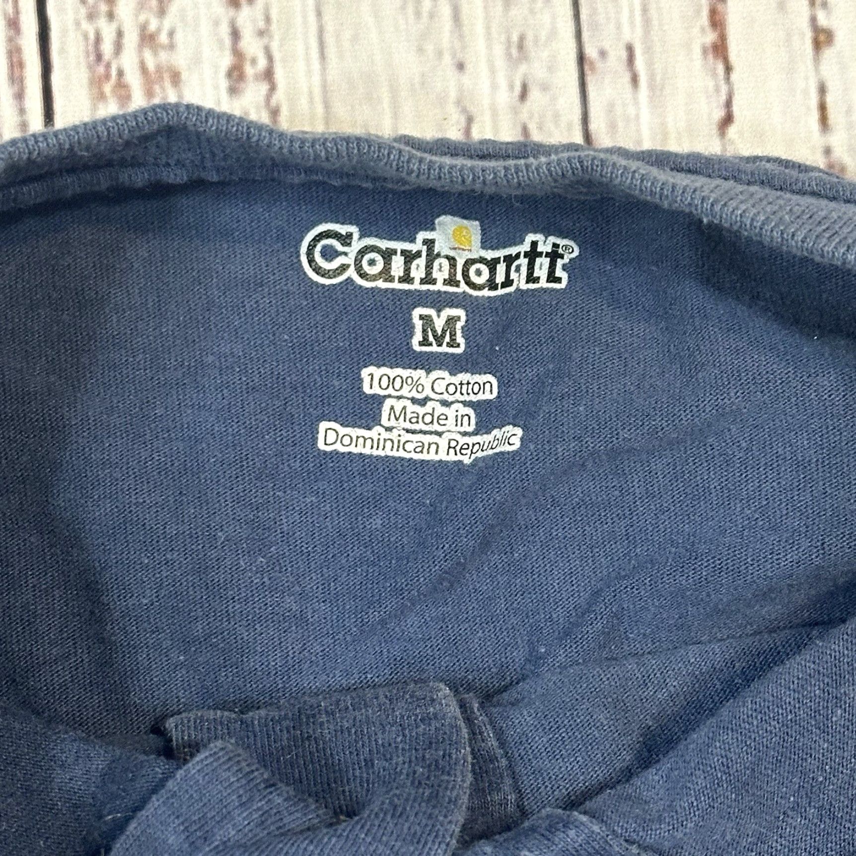 Carhartt Carhartt Shirt Men M Short Sleeve Henley 2011 Dark Blue I2021 Size US 31 - 4 Thumbnail