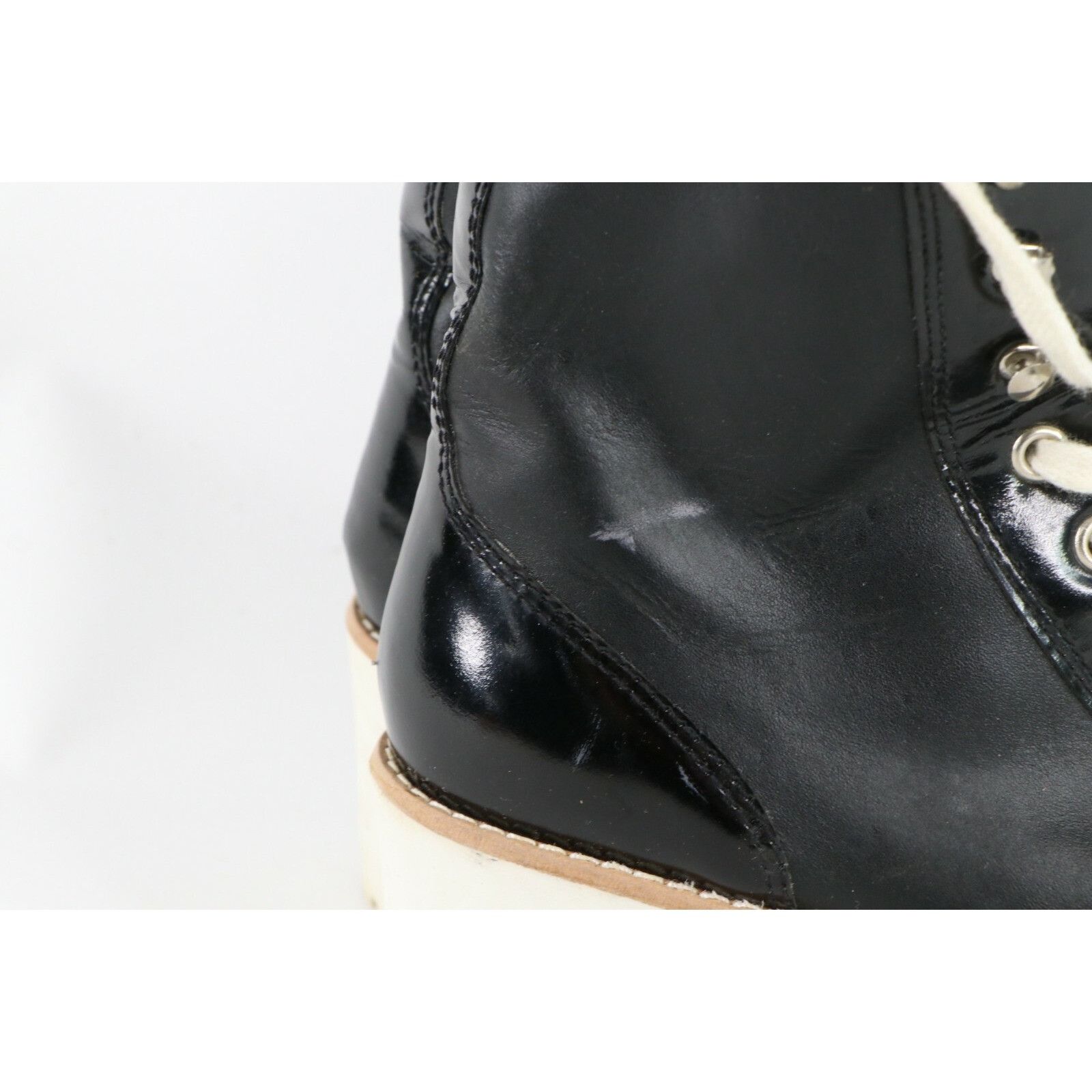 Vintage Vintage 90s Y2K Babydoll Patent Leather Heeled Combat Boots Size US 8 / IT 38 - 5 Thumbnail