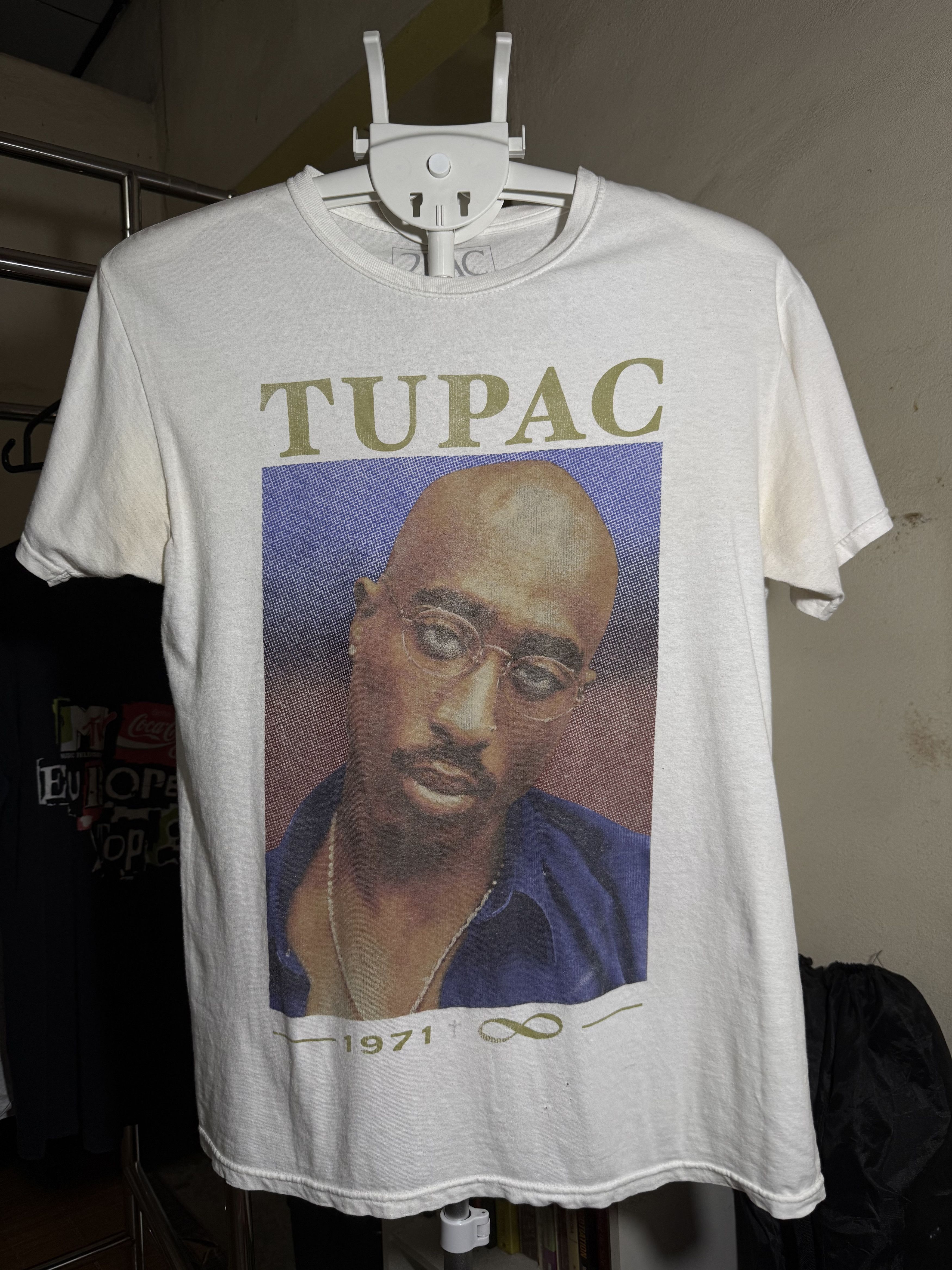 Rap Tees Vintage 2Pac Tupac Tribute Tee–1971 Infinity–White–Size M Size US M / EU 48-50 / 2 - 2 Thumbnail