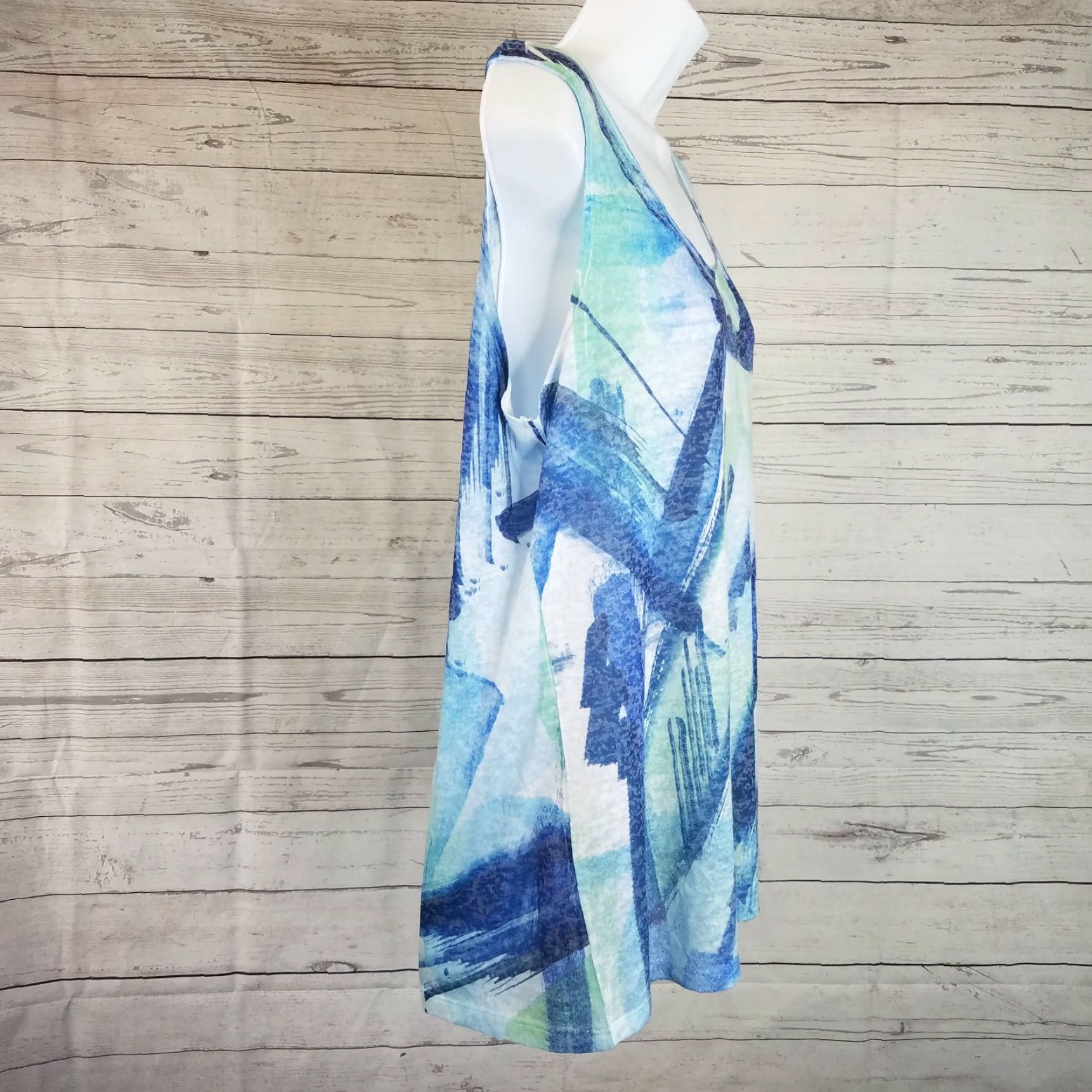 Vintage Impulse California Womens Tank Top L Blue Tank Top Women’s 50% Cotton 50% Polyester Sheer Scoop Neck California Theme Size L / US 10 / IT 46 - 2 Thumbnail