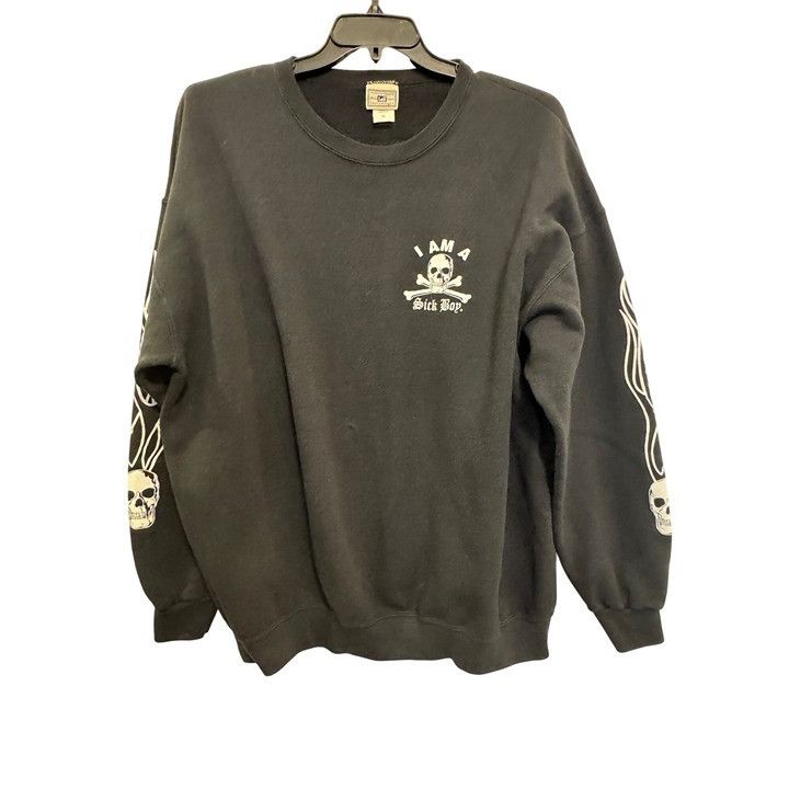 Lee Sick Boy Motorcycles Black Graphic Skull Sweatshirt Lee Heav Size US XL / EU 56 / 4 - 2 Thumbnail