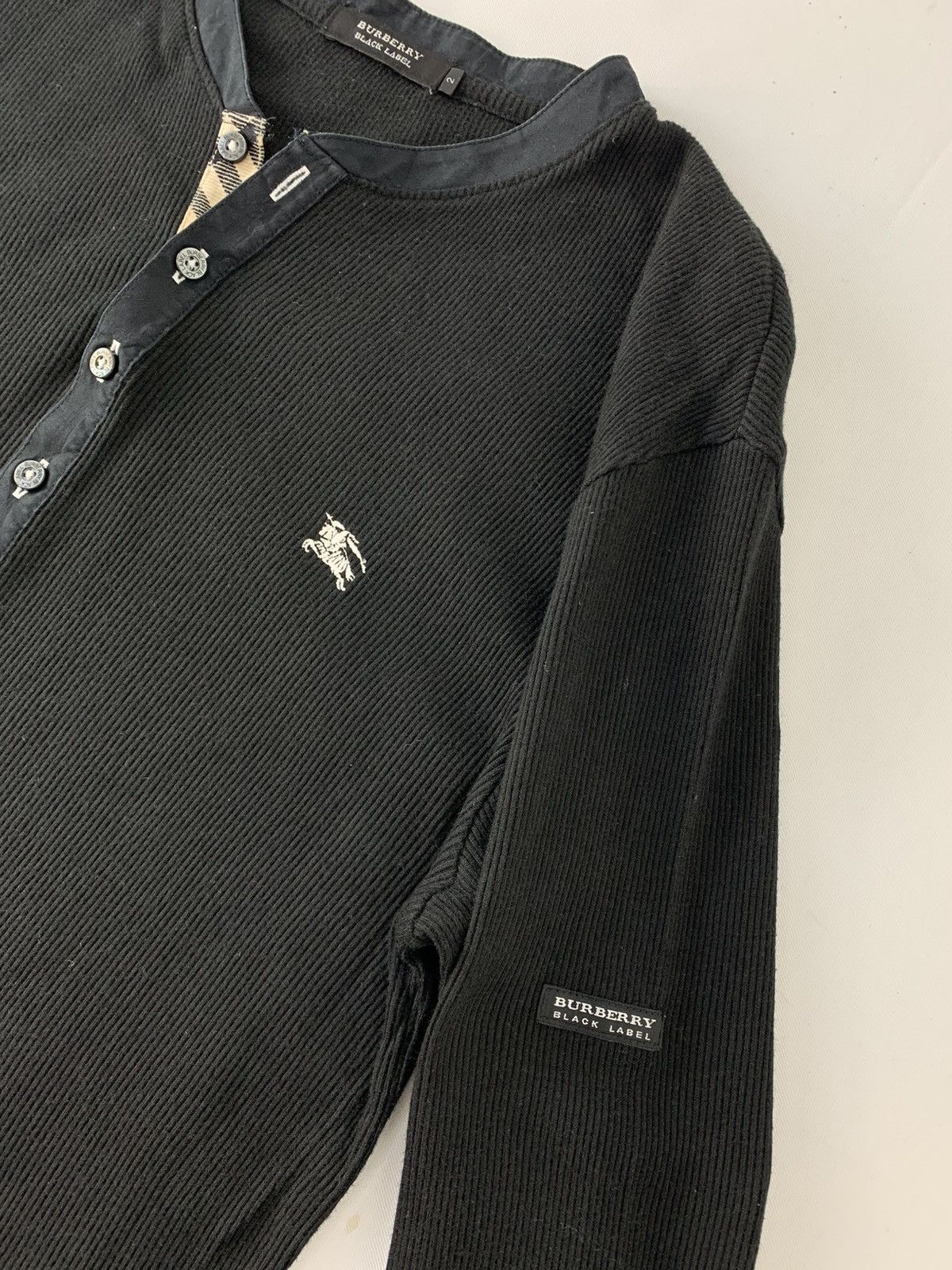 Burberry Burberry Black Label Longsleeve Henley Neck Tee Size US S / EU 44-46 / 1 - 5 Thumbnail