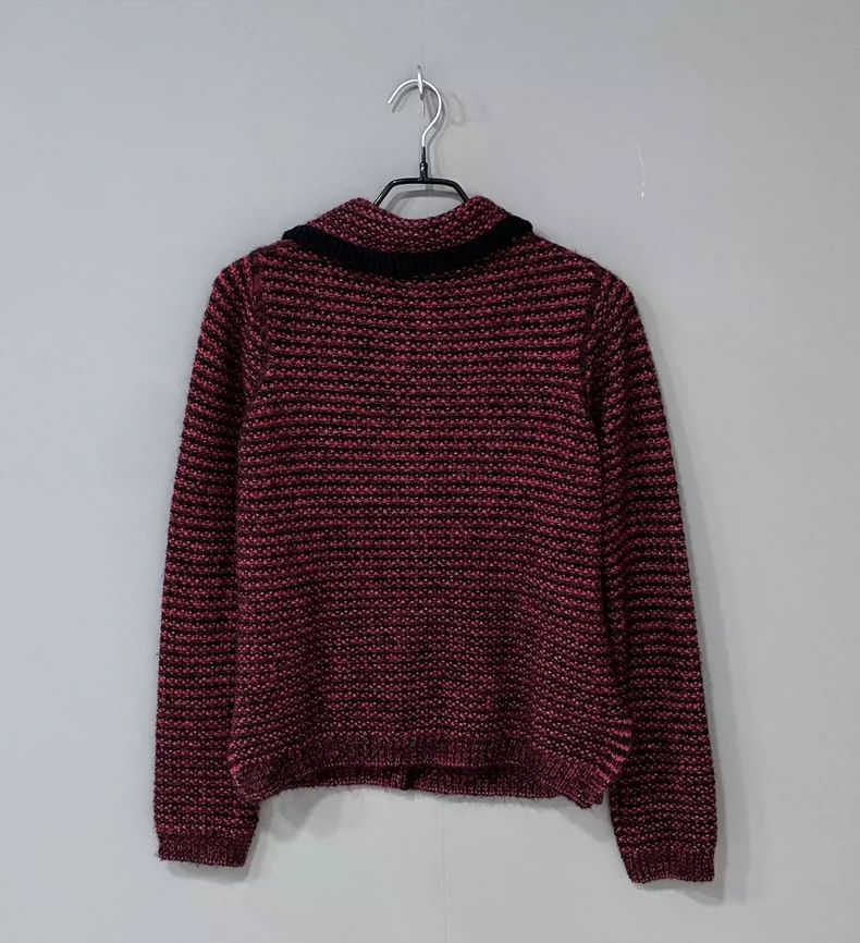 Prada Prada Size 38 Black and red tweed knitted cardigan sweater Size US XS / EU 42 / 0 - 3 Thumbnail