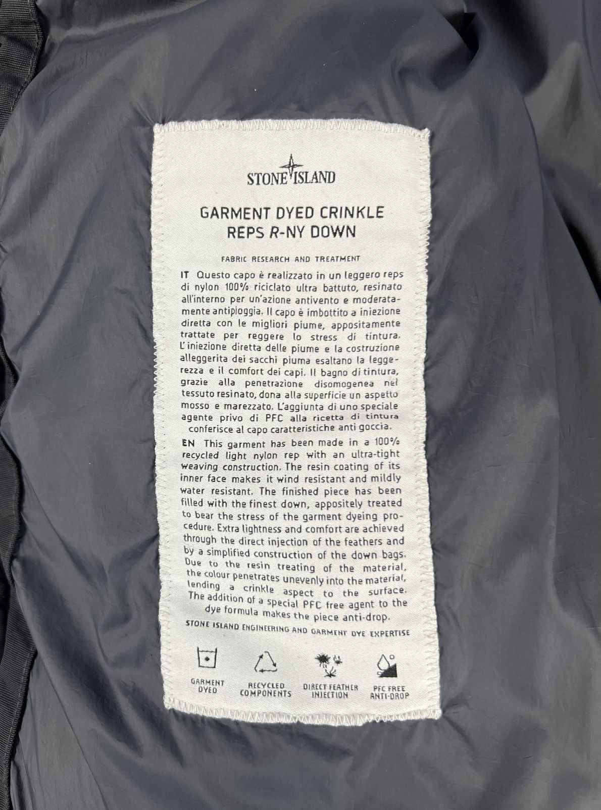 Stone Island Stone Island | Garment Dyed R-NY Down | Grey | Size XXL Size US XXL / EU 58 / 5 - 15 Thumbnail