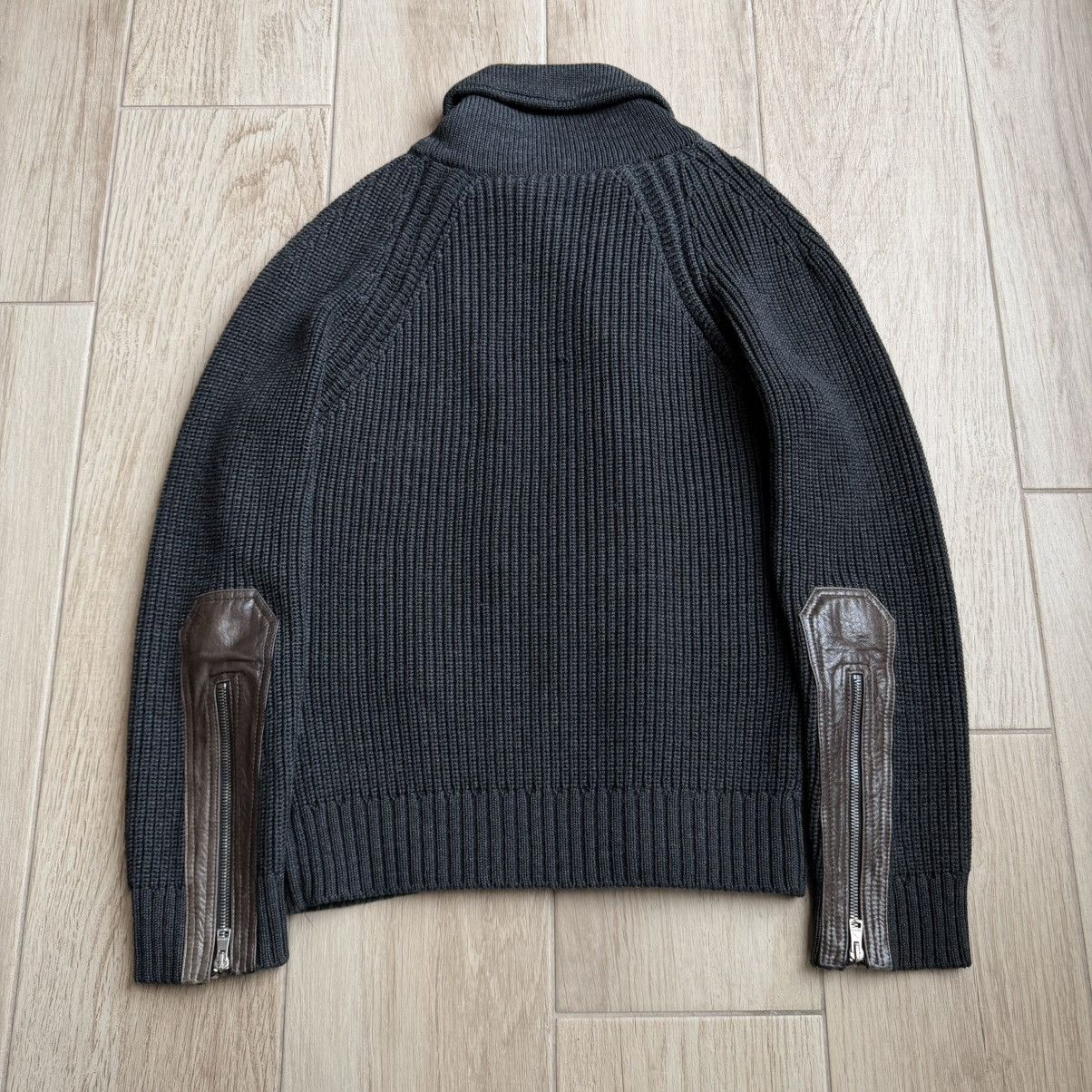 Gucci by Tom Ford AW2003 Leather Panel Trim Drivers Knit Jacket Size US S / EU 44-46 / 1 - 2 Thumbnail