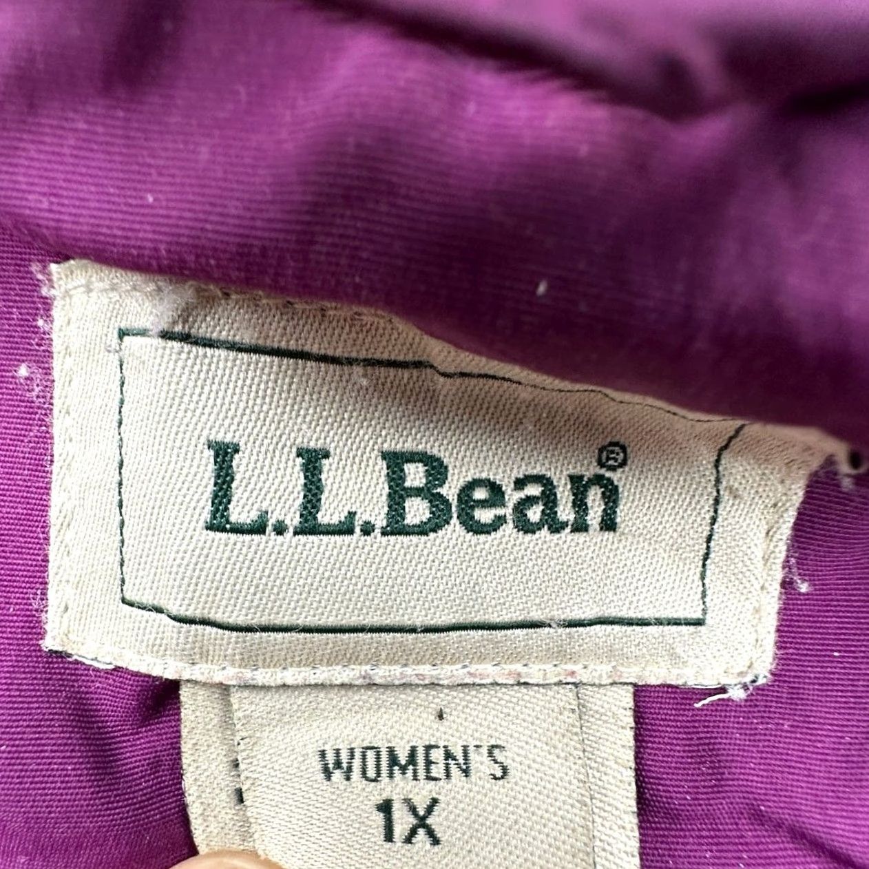 Vintage L.L. Bean Parka Jacket Womens Plus 1X Purple Fleece Lined Hooded Full Zip Pockets Nylon Polyester Long Winter Fall Slim? Size XL / US 12-14 / IT 48-50 - 2 Thumbnail