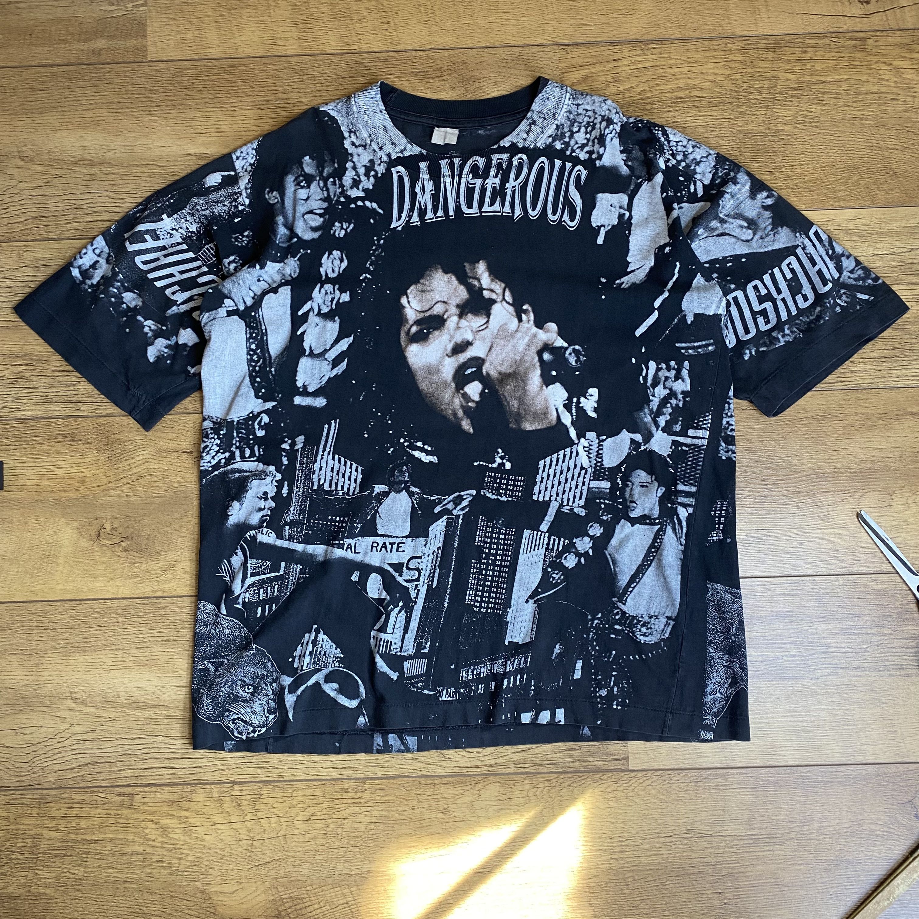Band Tees Michael Jackson 90's Dangerous All Over Print Tee Size US XL / EU 56 / 4 - 1 Thumbnail