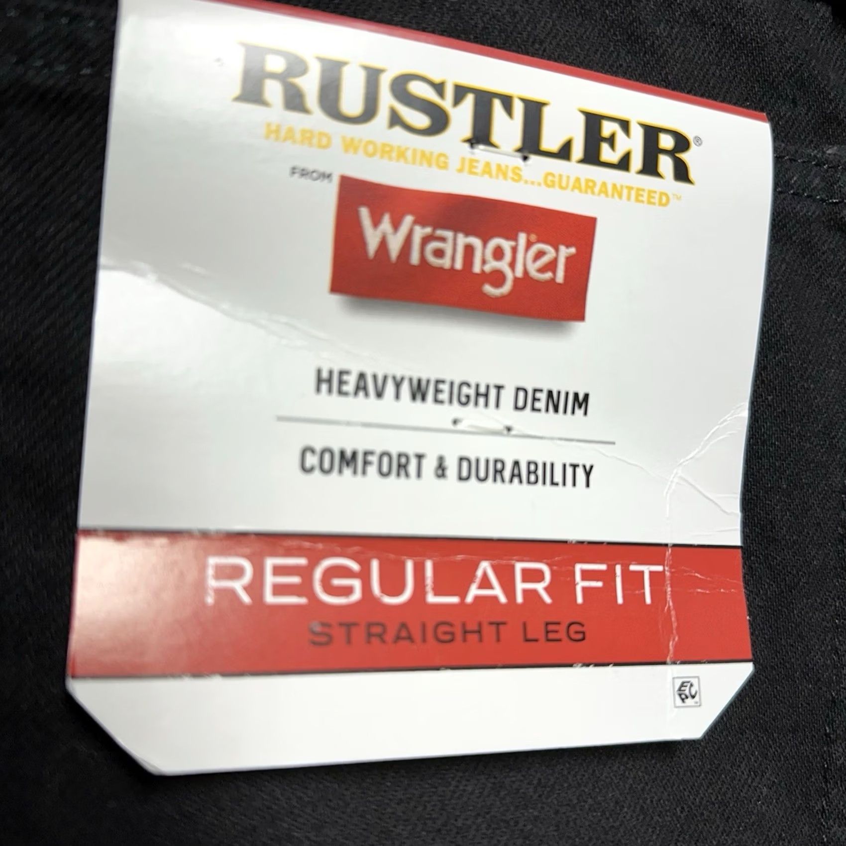 Wrangler NWT Rustler Denim Jeans Mens Waist 36x32 (36x31) Black Wash - Vintage - Regular Fit Size US 36 / EU 52 - 7 Thumbnail