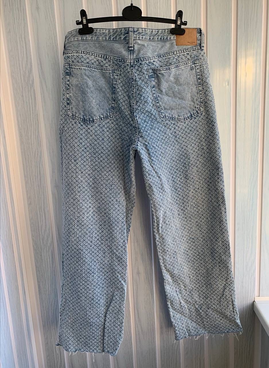 Japanese Brand × Rag & Bone Rag & Bone Logan Mid-Rise Wide Leg Indigo Tweed Denim Jeans Size US 31 - 3 Thumbnail