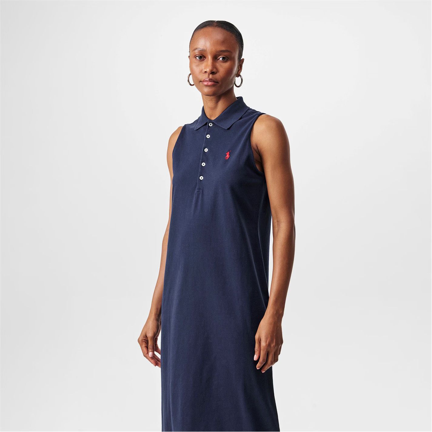 Polo Ralph Lauren o1g2r1mq0825 Stretch-Cotton Sleeveless Polo Dress in Navy Size S / US 4 / IT 40 - 3 Thumbnail