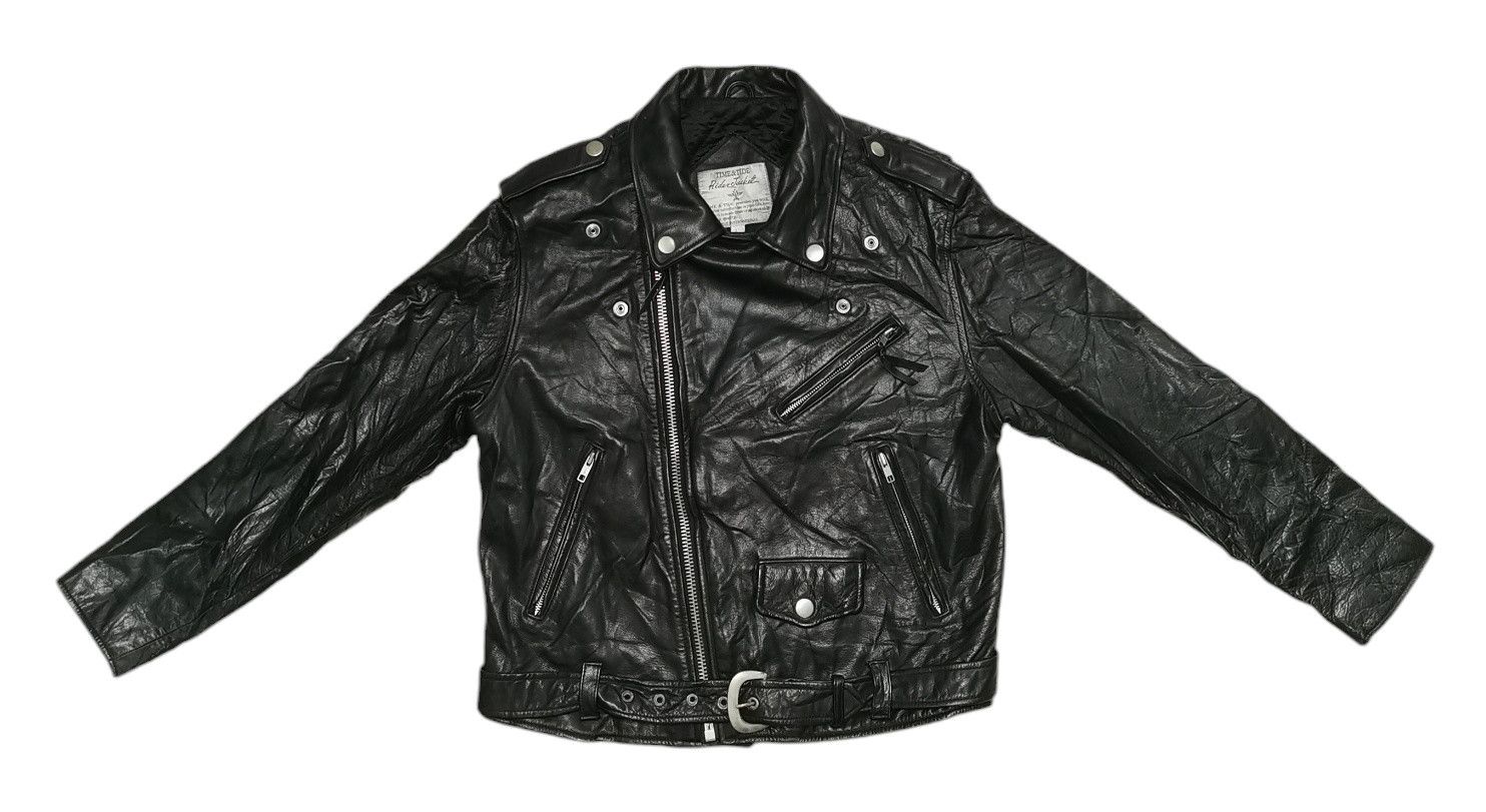 Japanese Brand Time & Tide Double Collar Leather Rider Jacket Size US M / EU 48-50 / 2 - 1 Thumbnail