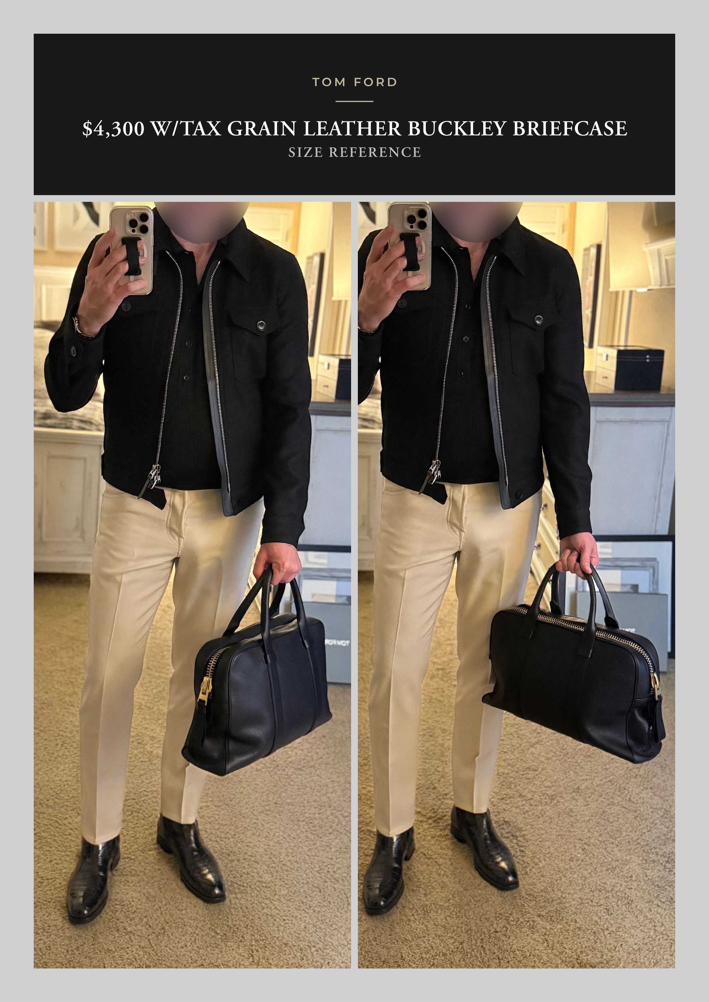 Coveted $4,350 w/tax Signature Buckley Leather Briefcase